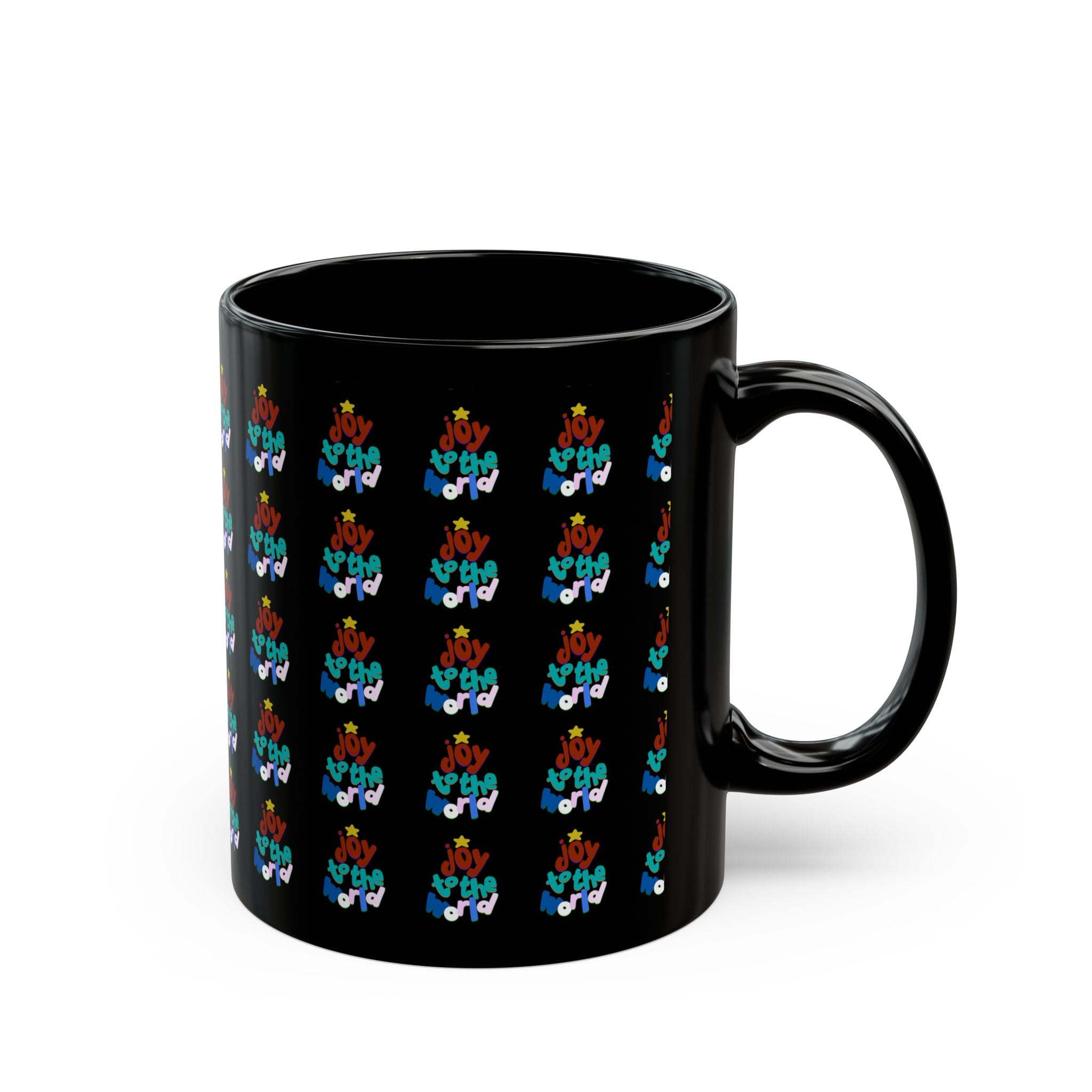 JOY TO THE WORLD Black Mug (11oz)