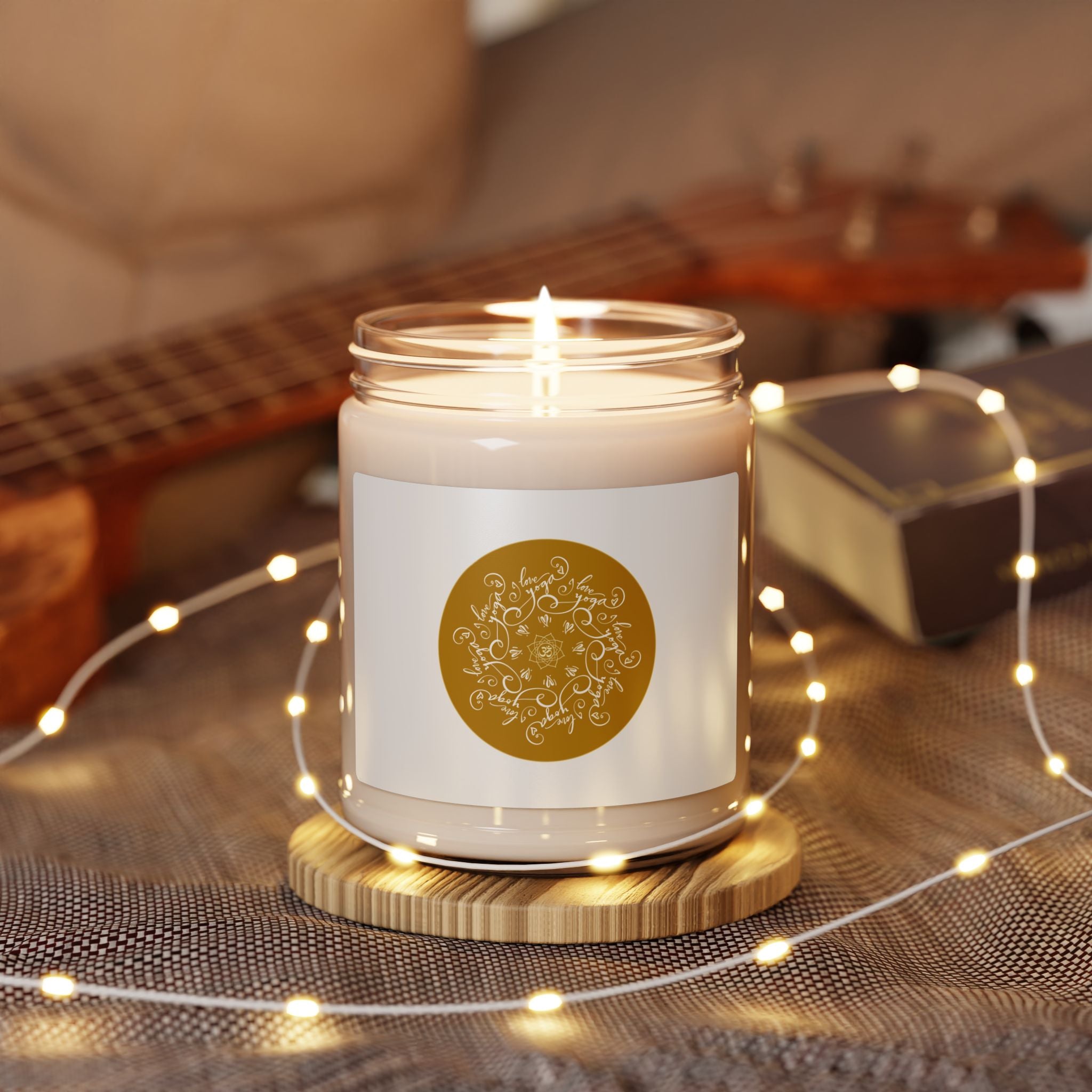I Love Yoga Luxurious Scented Soy Candle - 9oz with Elegant Gold Design