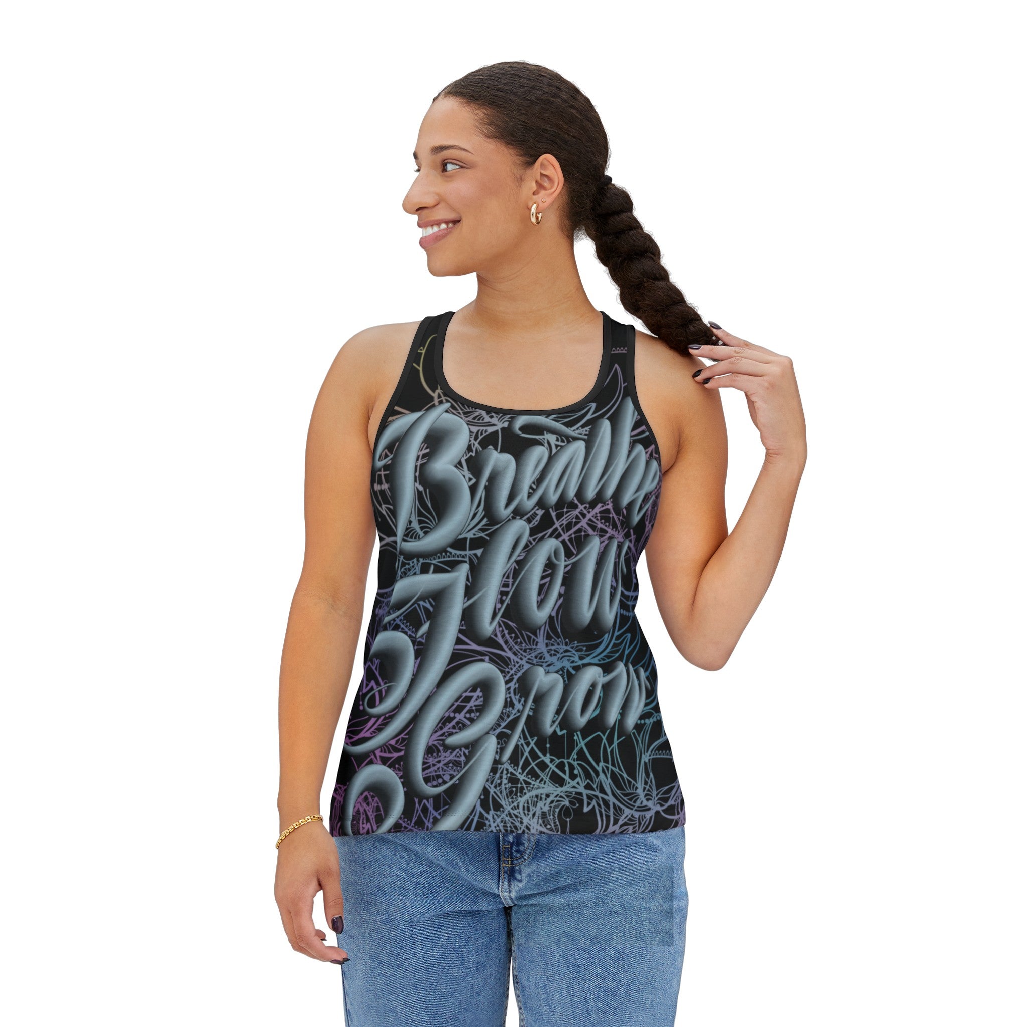 BREATHE FLOW GROW Women's Tank Top (AOP)