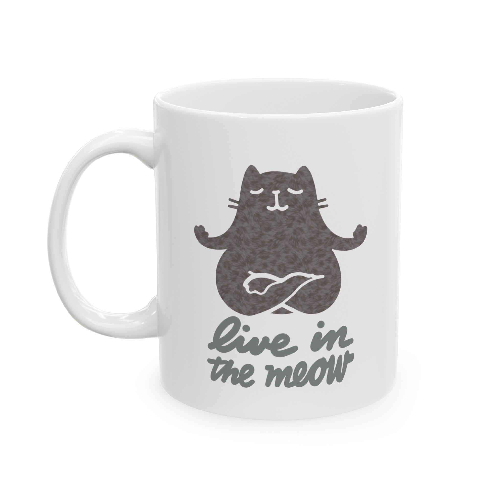 LIVE IN THE MEOW Ceramic Mug, (11oz)