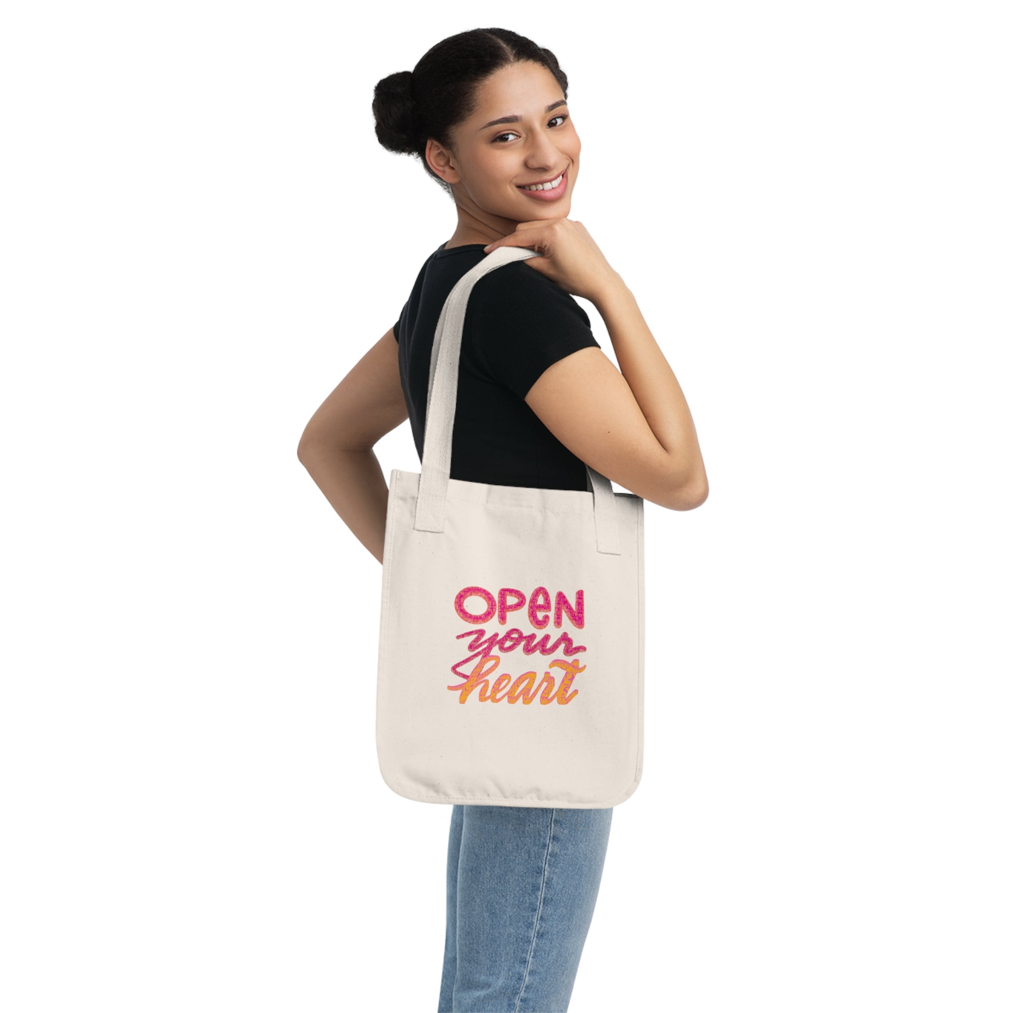 Open Your Heart Organic Canvas Tote Bag