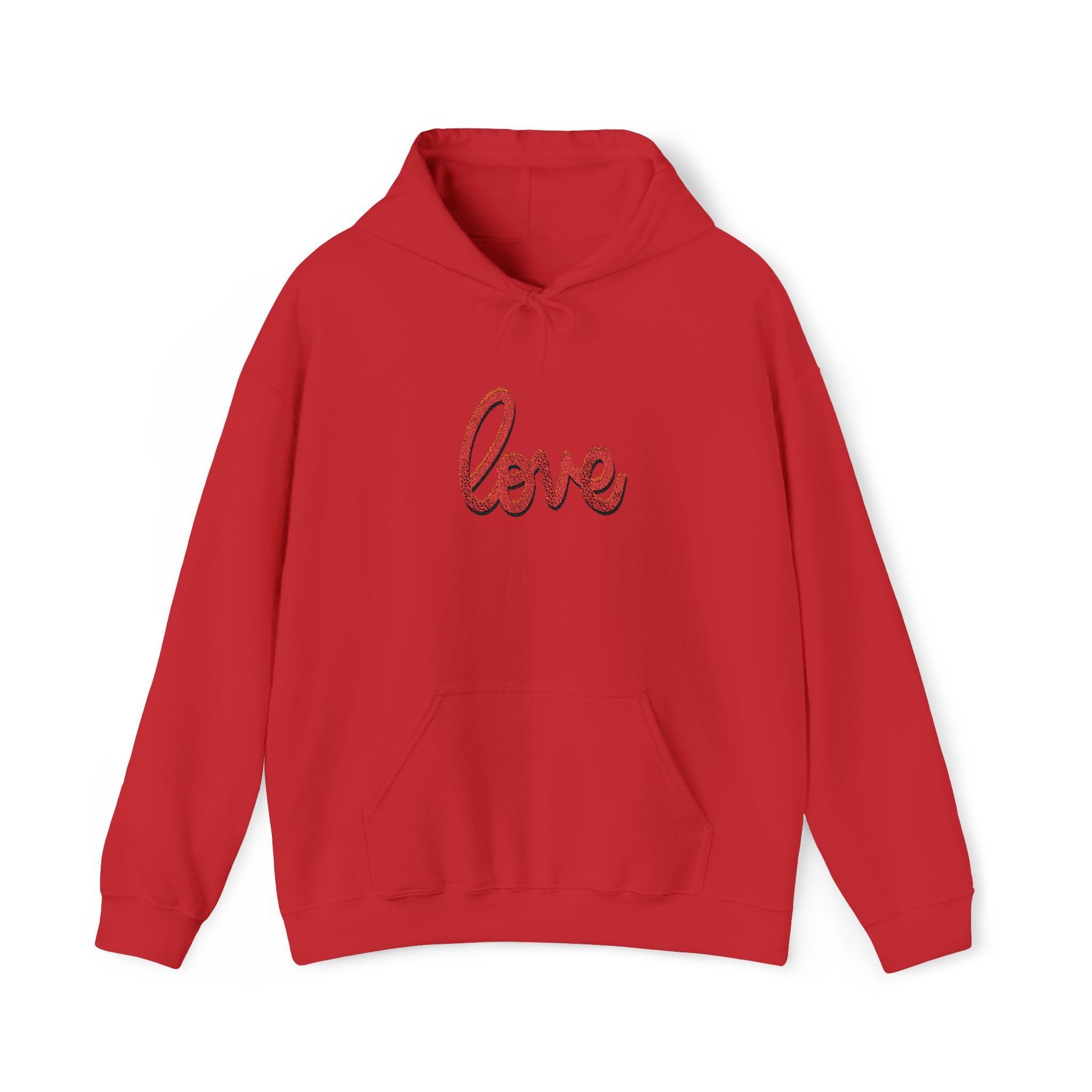 Love Script Hoodie — Red heart Pullover