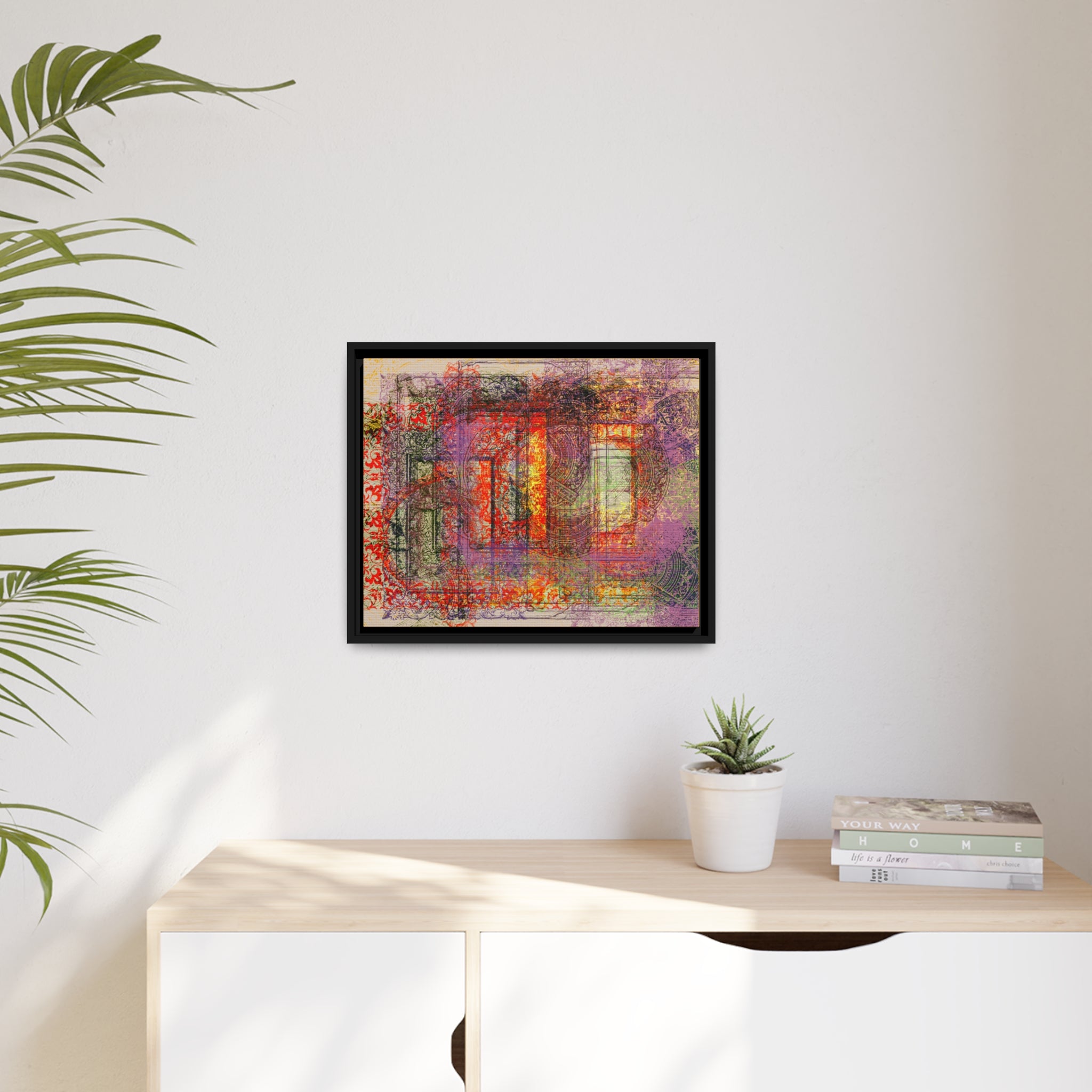 STAINED GLASS, Matte Canvas, Black Frame