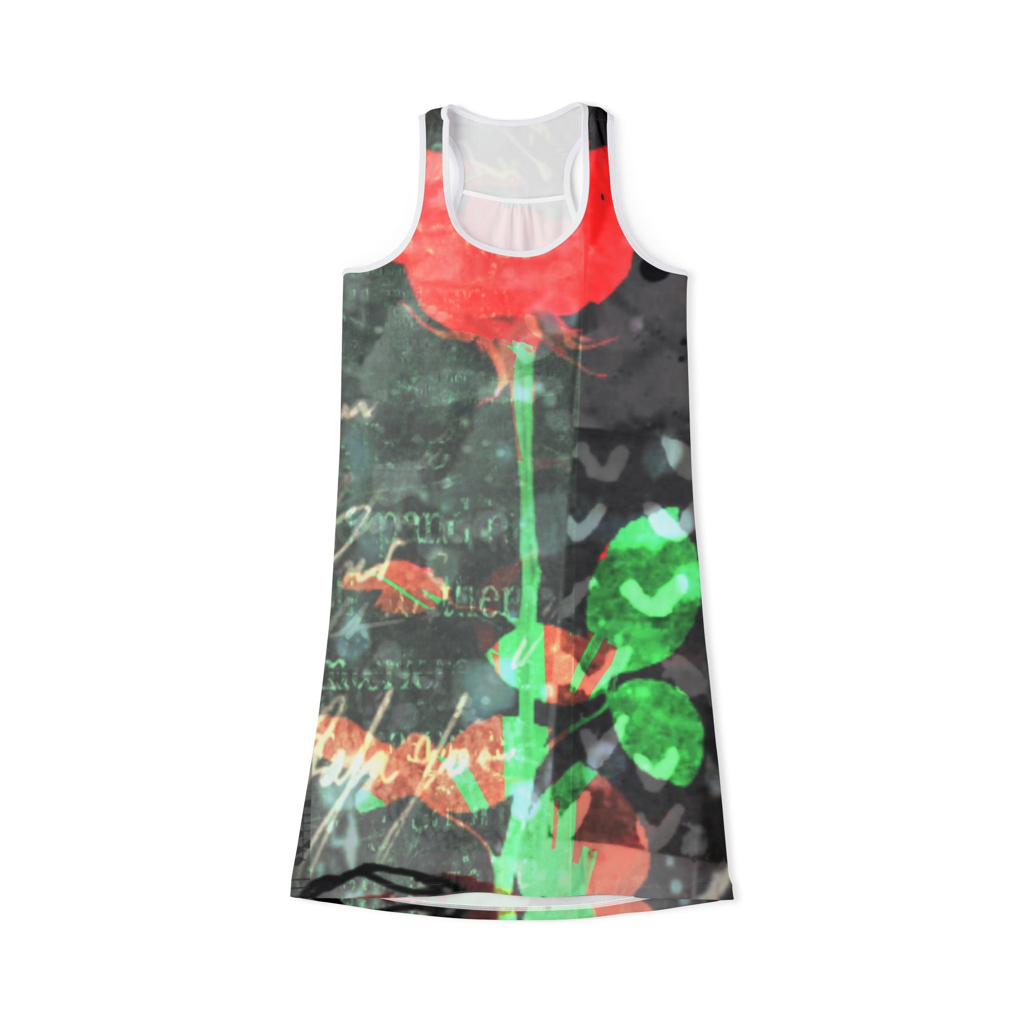 Floral Art Women's Racerback Dress - Stylish Summer Outfit