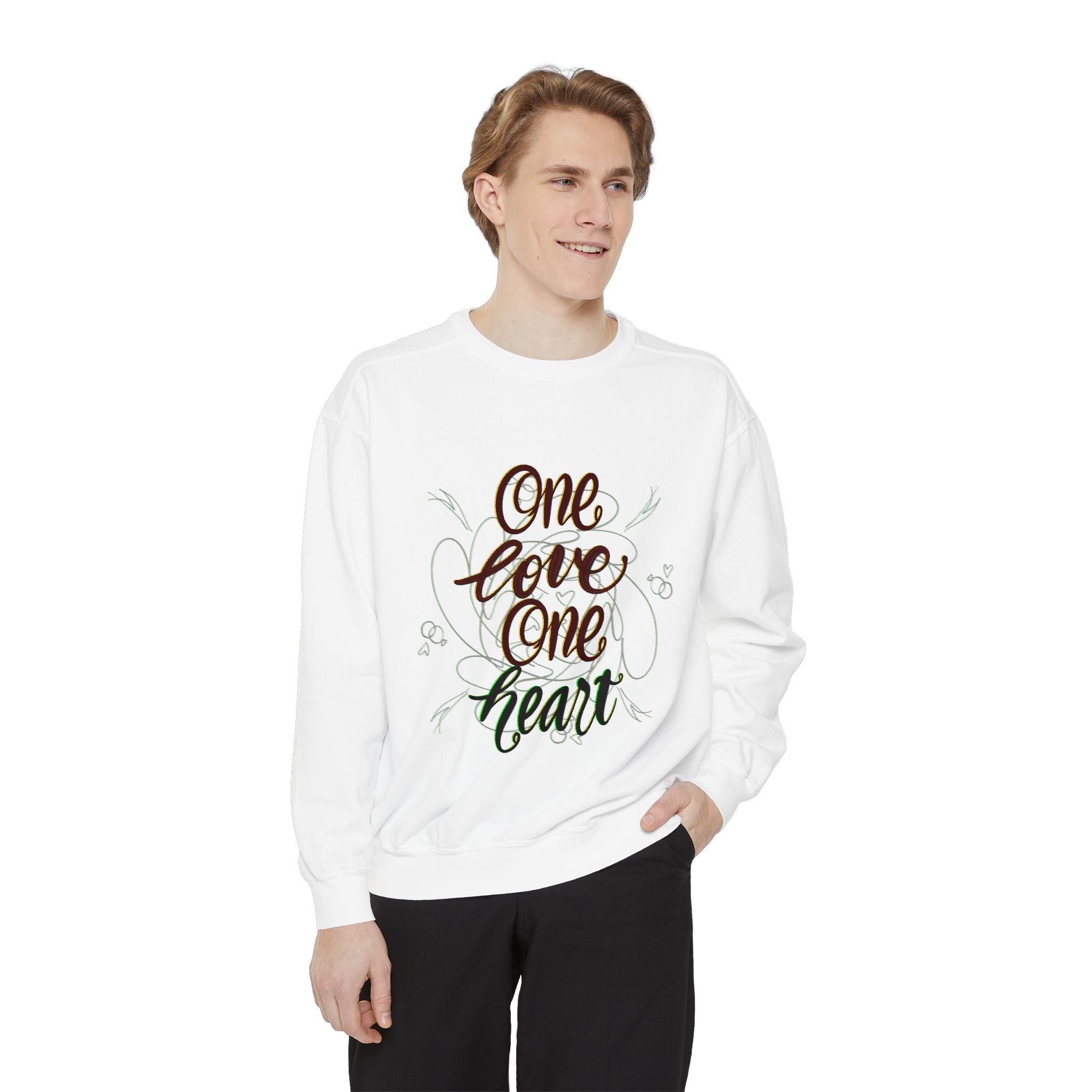 ONE LOVE Unisex Garment-Dyed Sweatshirt