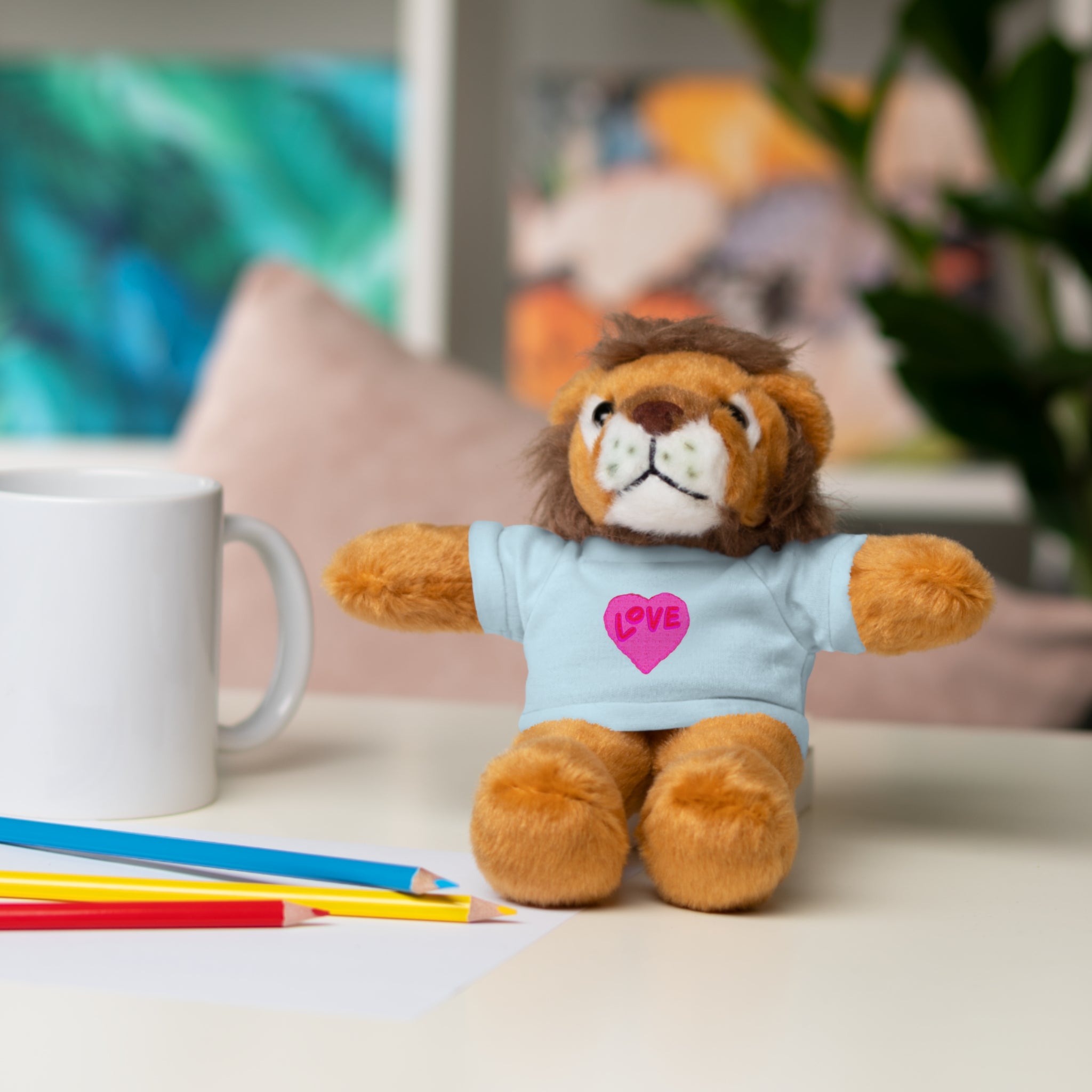 Love Bear Stuffed Animal in Custom Tee - Perfect Gift for Kids and Occasions