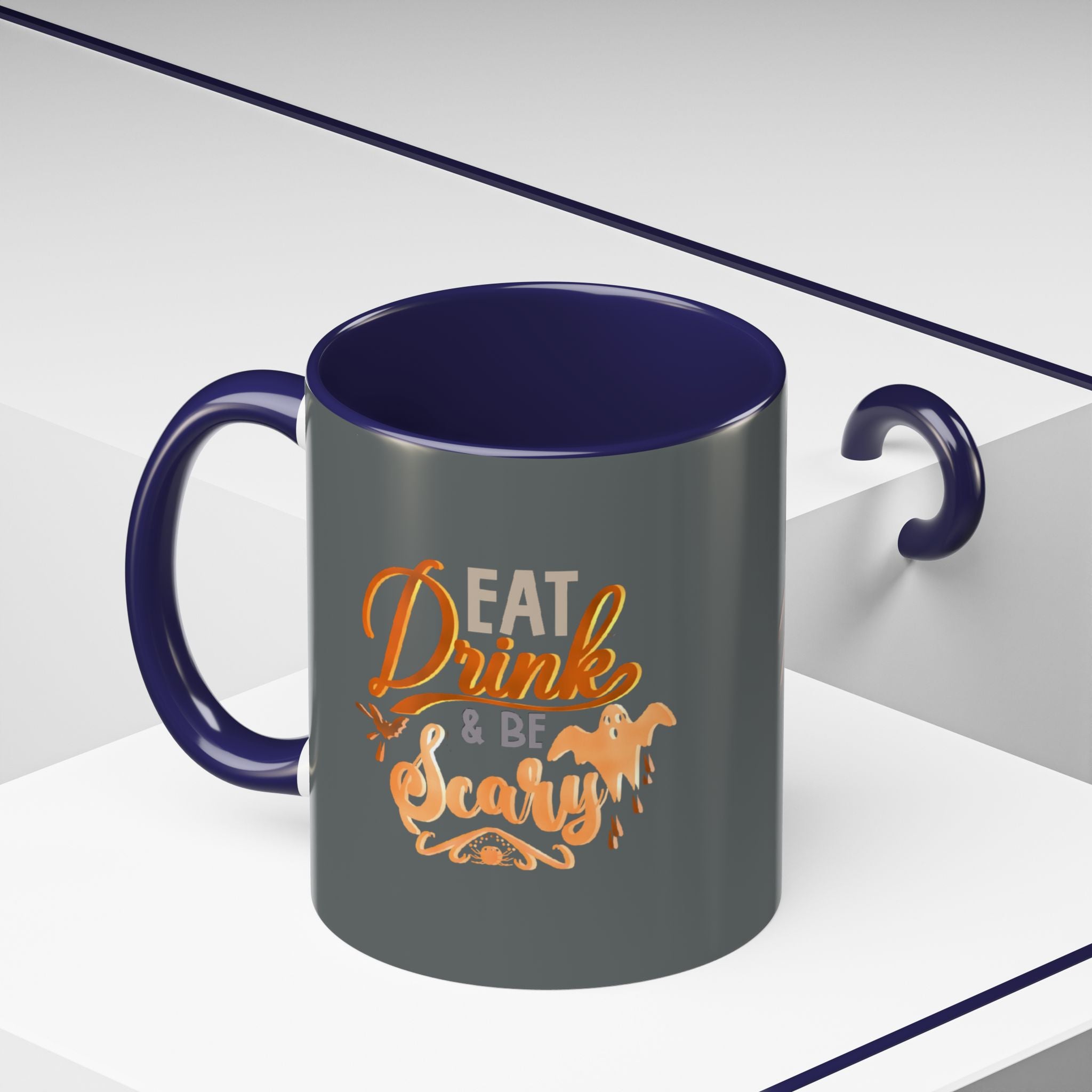 EAT DRINK AND BE SCARY Accent Coffee Mug (11 oz)
