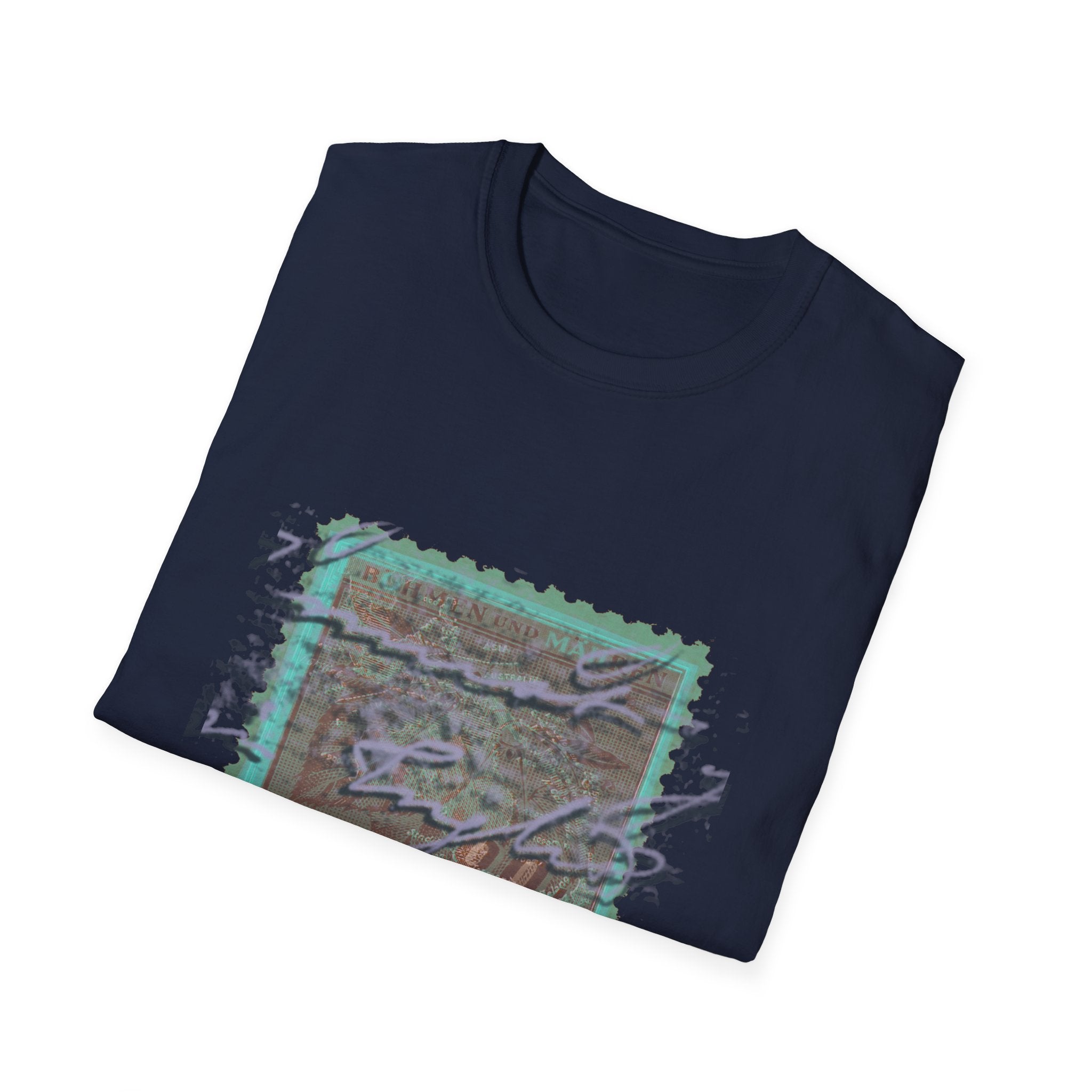 Vintage Postage Stamp Graphic Tee – Handwritten Script Design