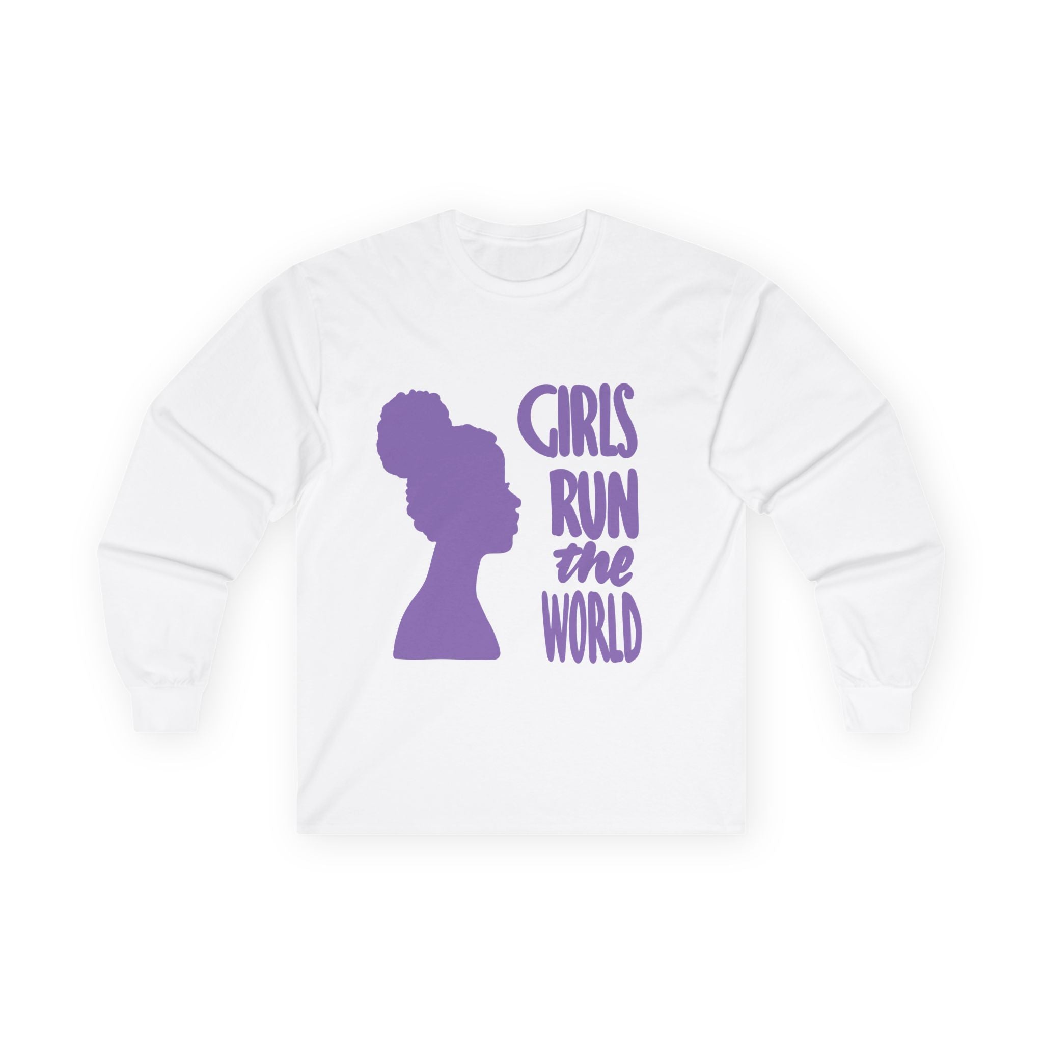 Girls Run the World Long Sleeve Tee - Empowering Unisex Cotton Shirt