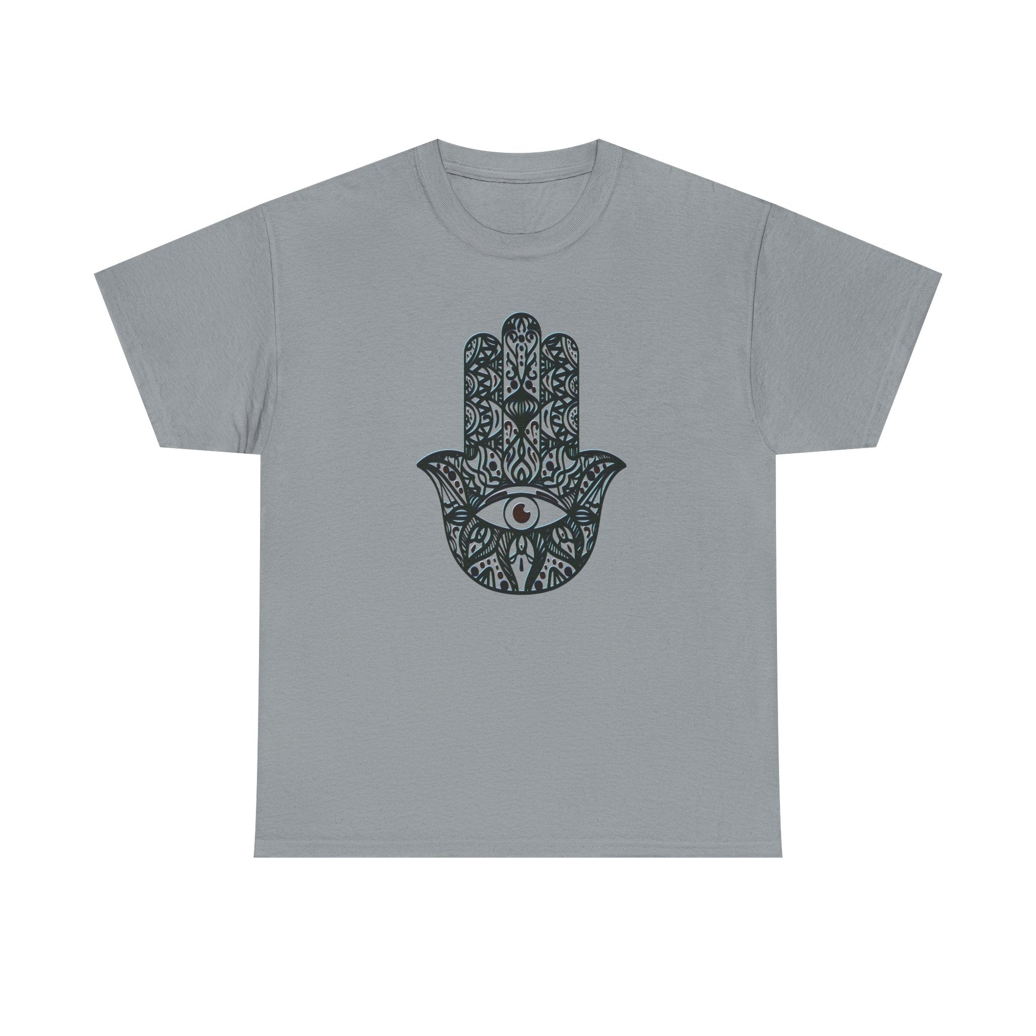 Mystical Hamsa Unisex Heavy Cotton Tee - Bohemian Eye Design