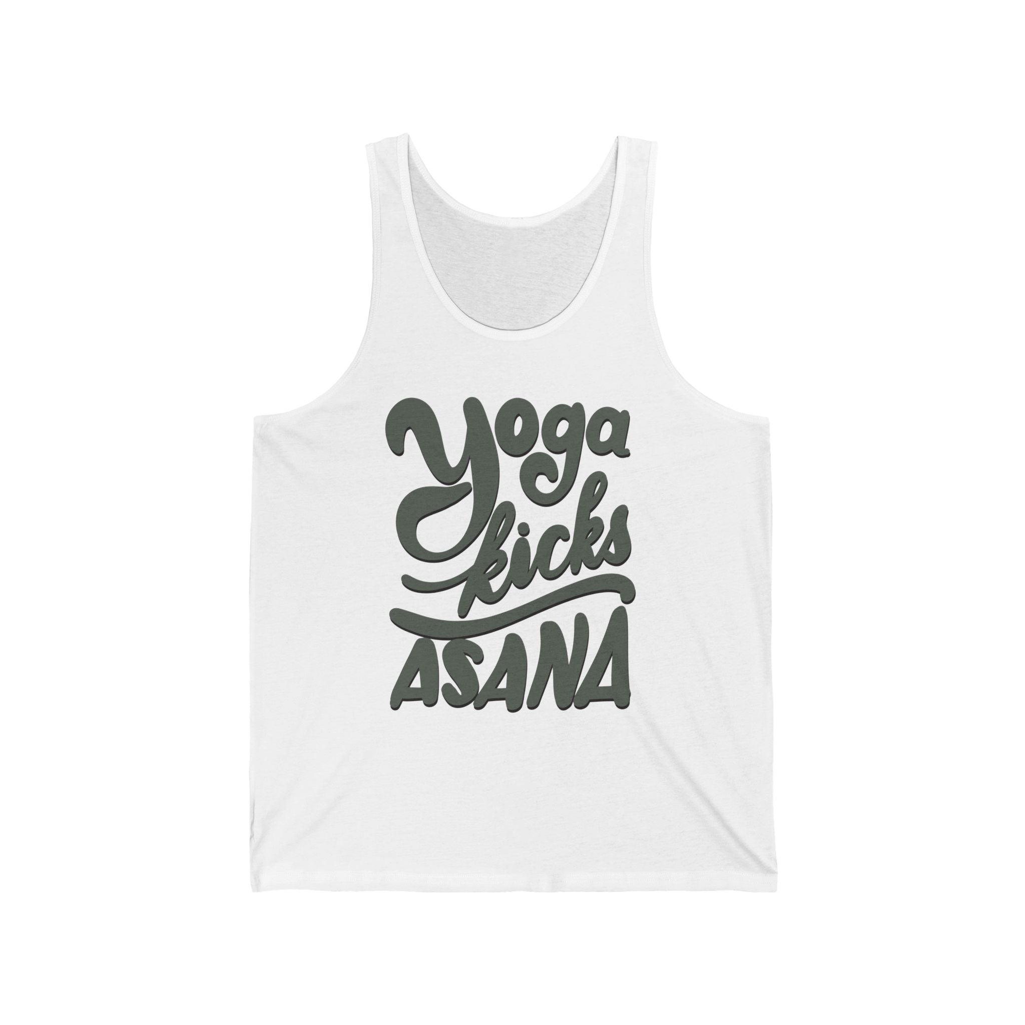 Funny Yoga Tank Top - 'Yoga Kicks Asana' Unisex Jersey Tank for Fitness Lovers