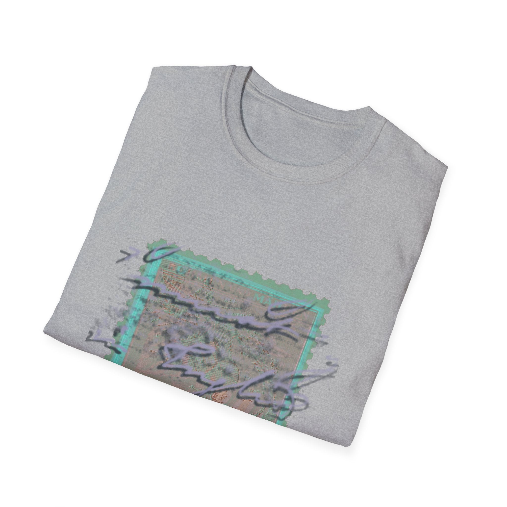 Vintage Postage Stamp Graphic Tee – Handwritten Script Design