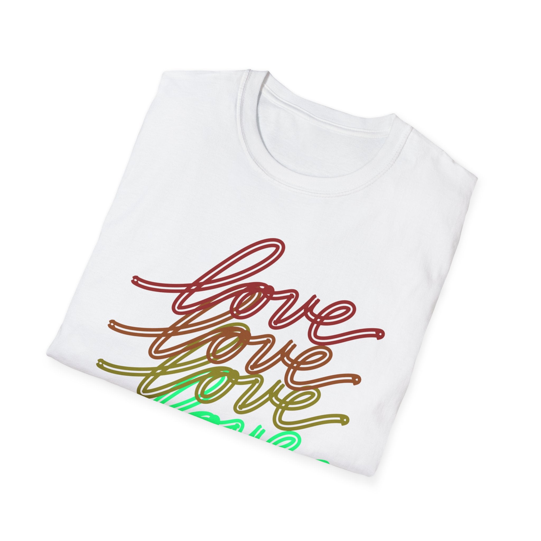 LOVE MULTI CURSIVE Unisex Softstyle T-Shirt