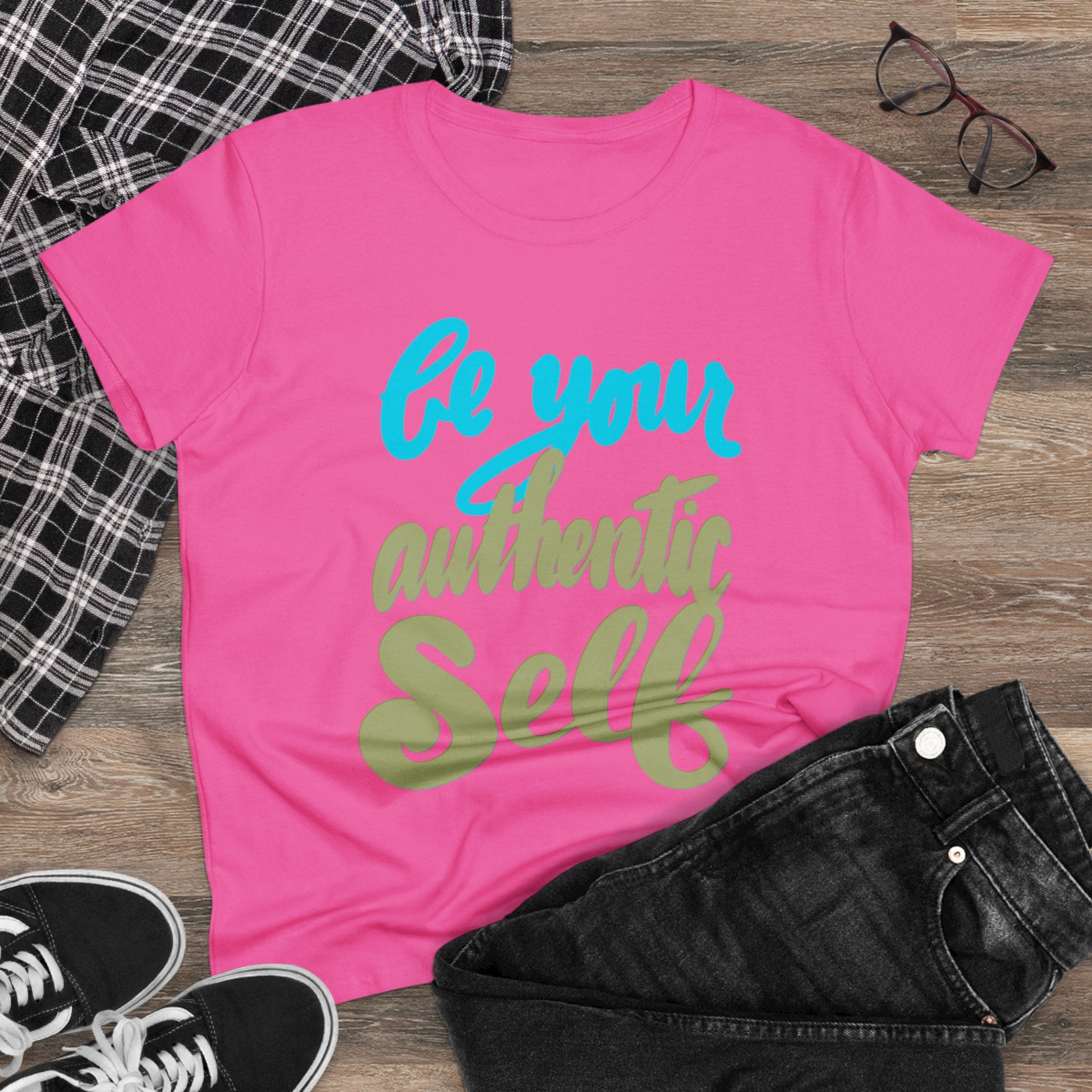 BE YOUR AUTHENTIC SELF Women's Midweight Cotton Tee