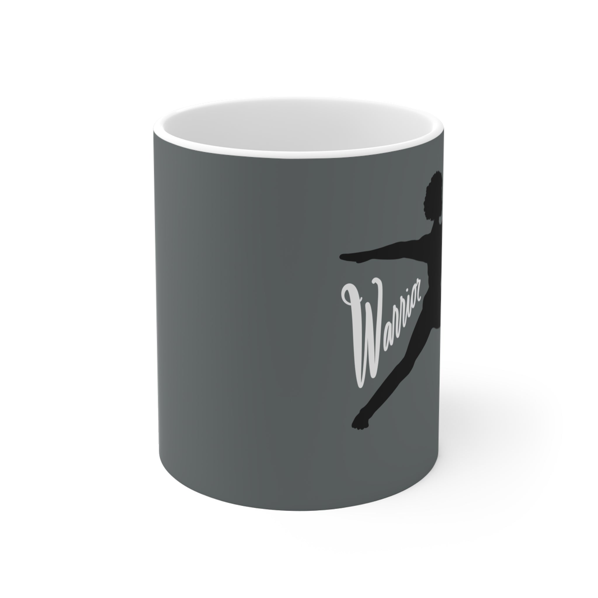 Warrior Too Mug — Empowering Yoga Silhouette Coffee Cup