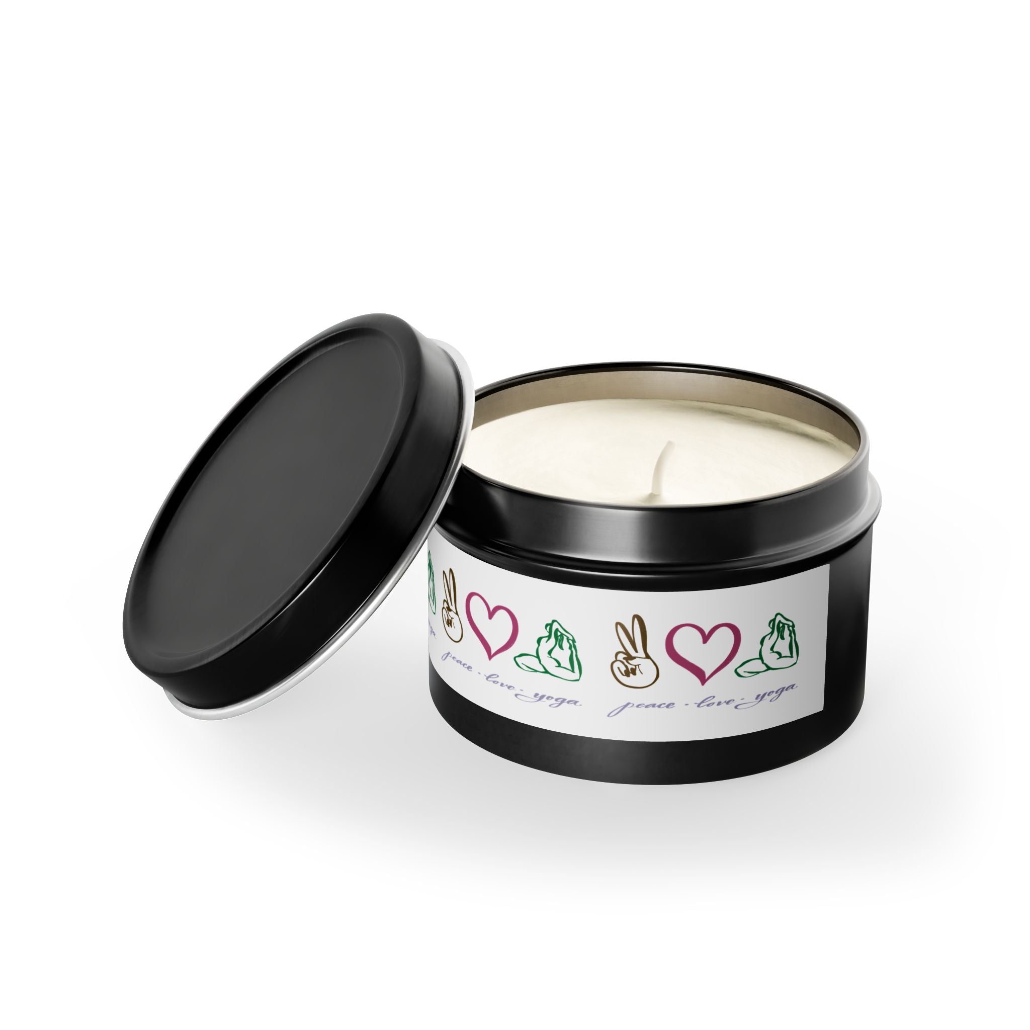 Tin Candle — Peace Love Yoga Tin Candle