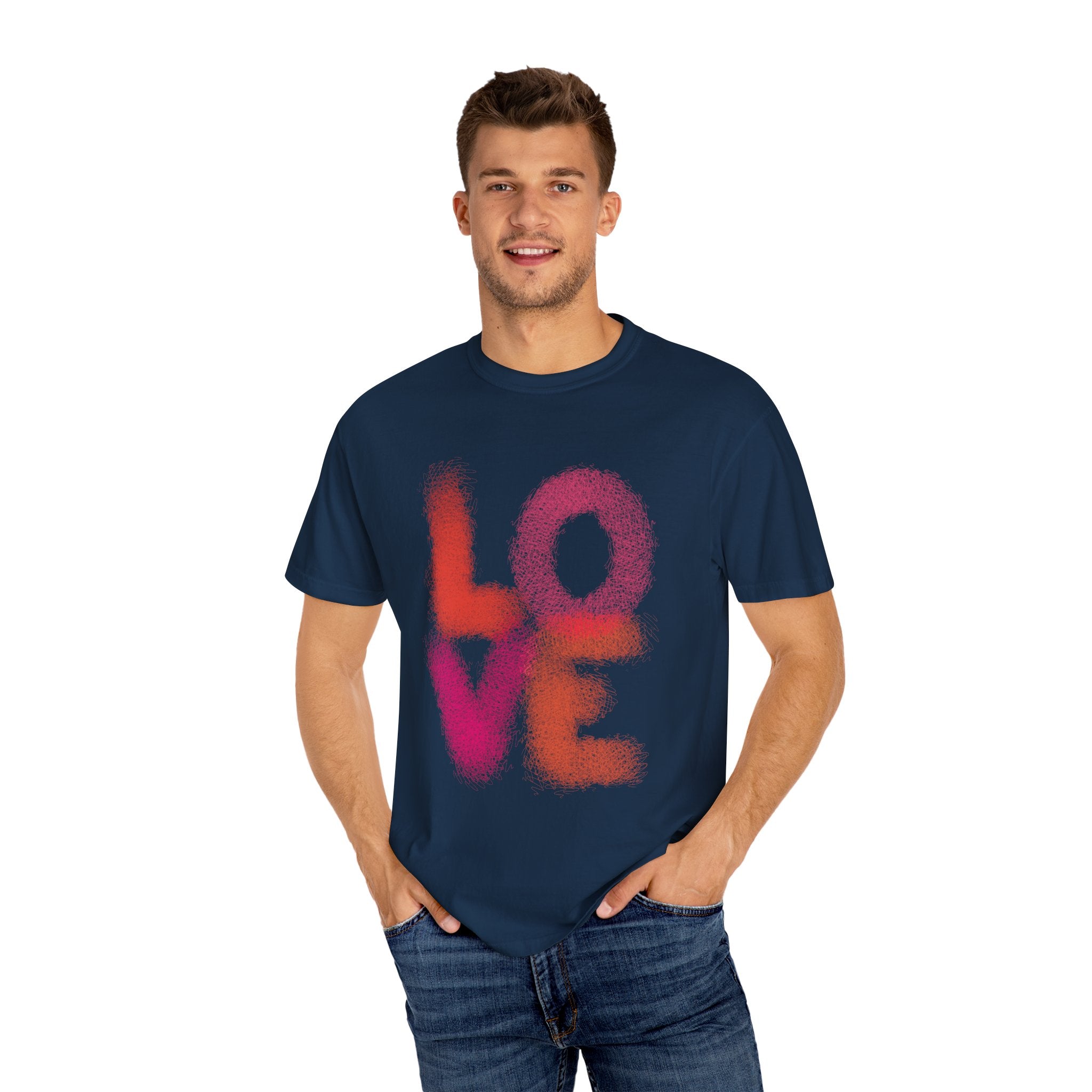 LOVE SCRIBBLES Unisex Garment-Dyed T-shirt