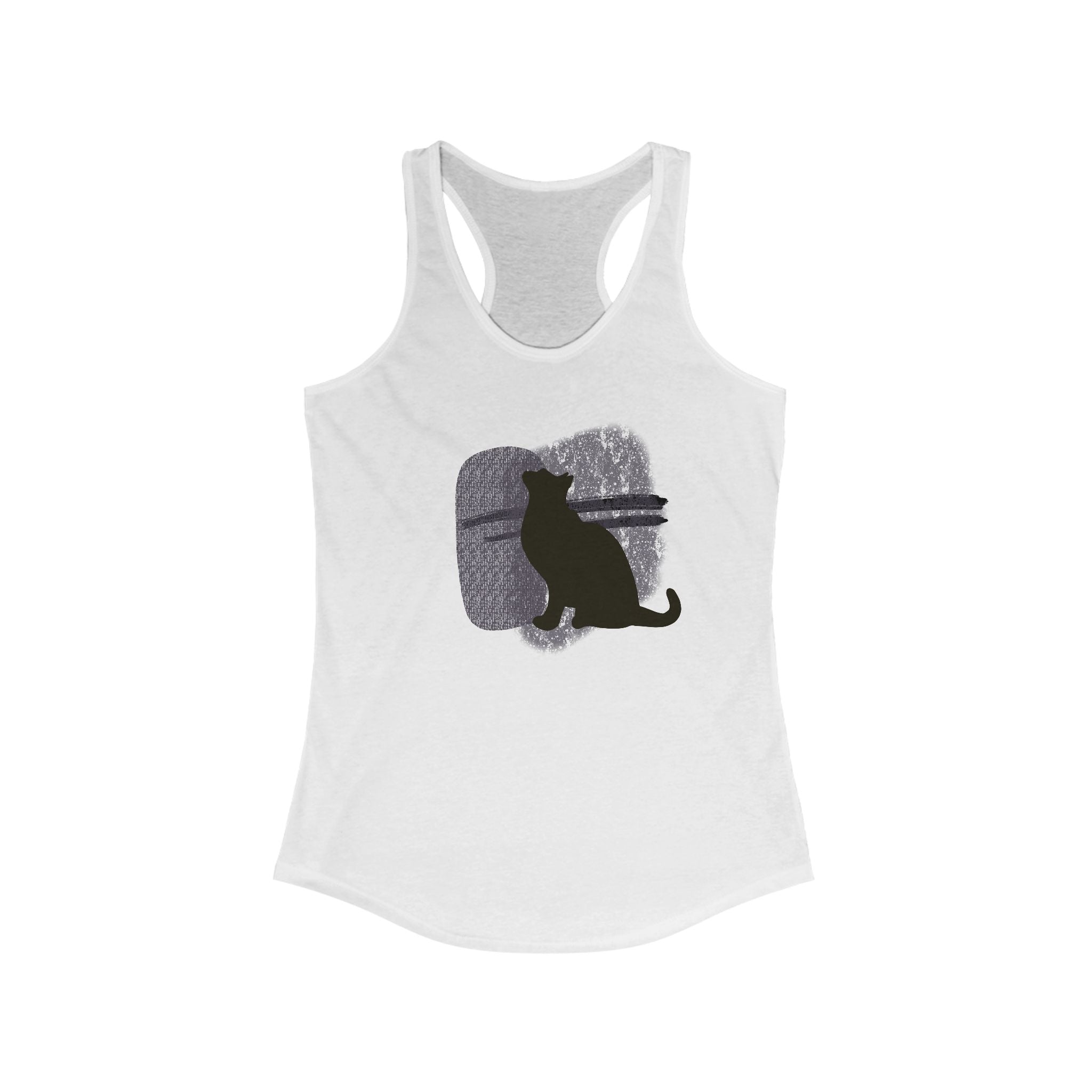 Chic Cat Silhouette Racerback Tank Top for Cat Lovers