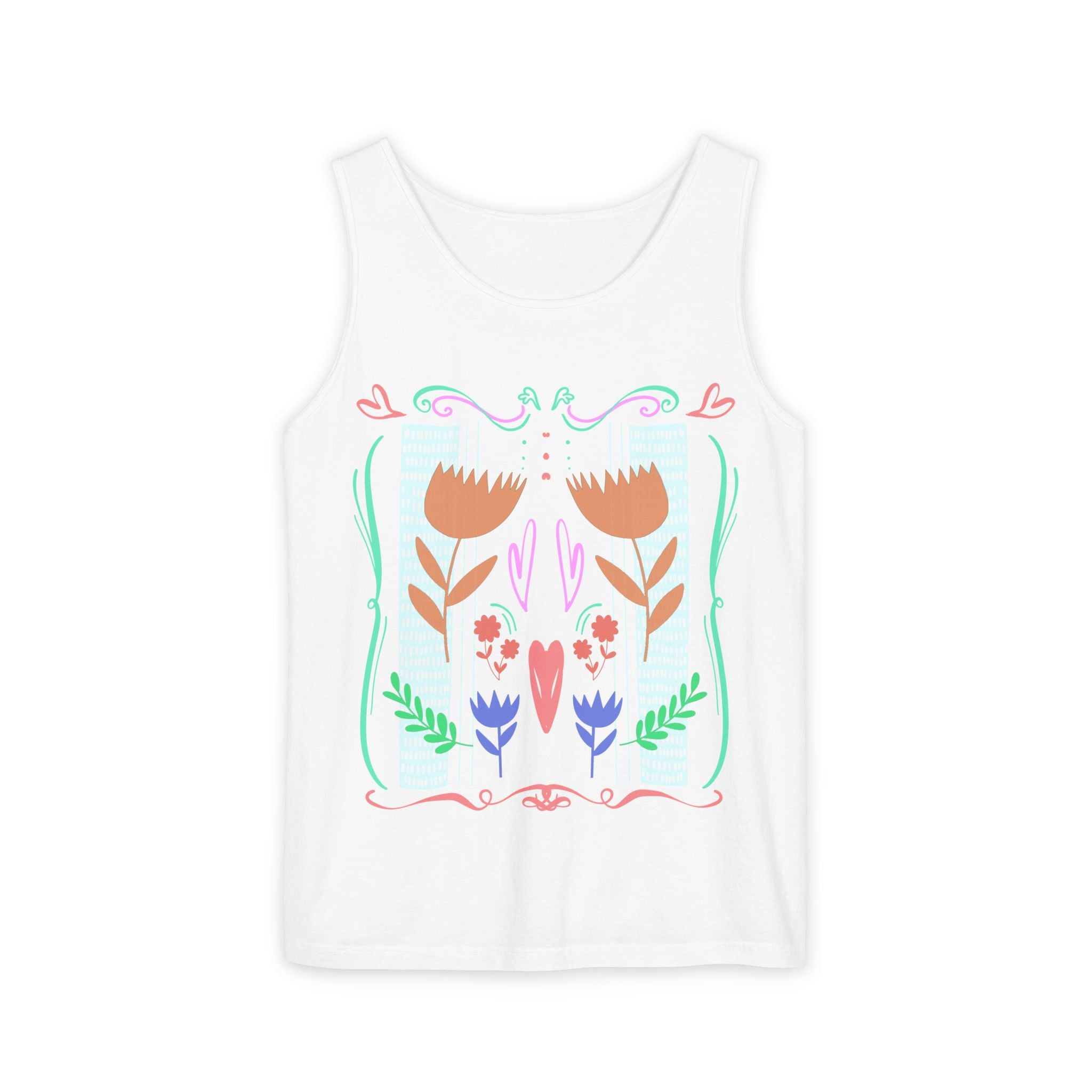 Boho Floral Unisex Tank Top - Perfect for Summer Outings & Festivals