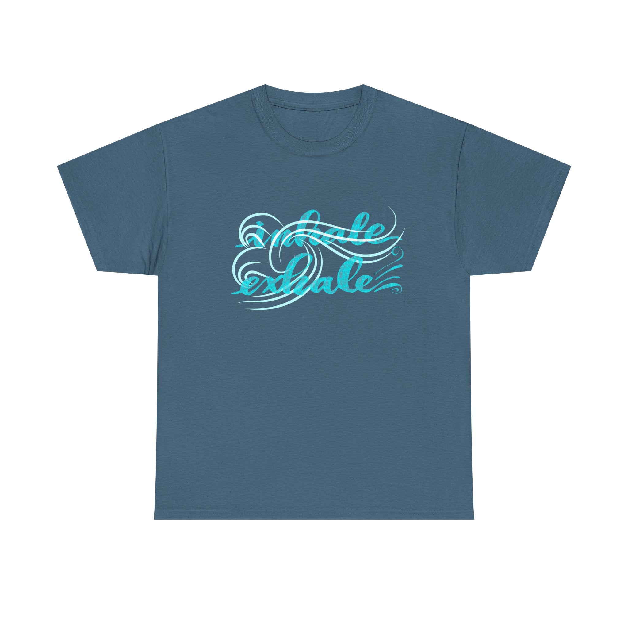Heavy Cotton Tee - "Inhale Exhale" Relaxation Graphic Tee