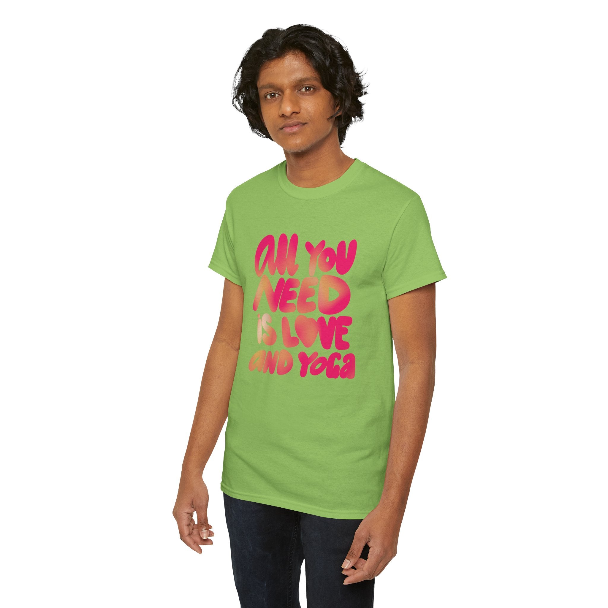 All You Need is Love and Yoga Unisex Heavy Cotton Tee