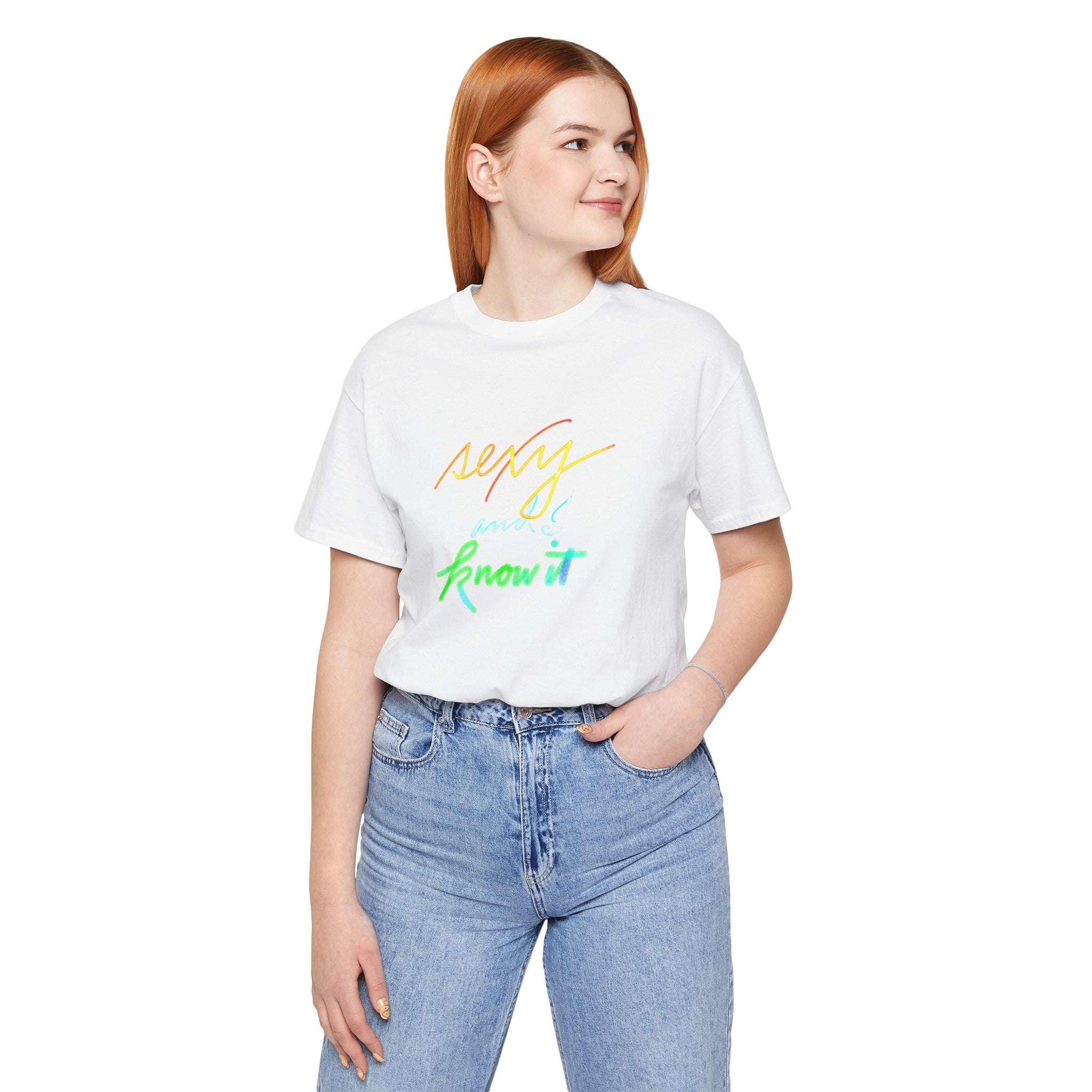 SEXY AND I KNOW IT Unisex Jersey Short Sleeve Tee
