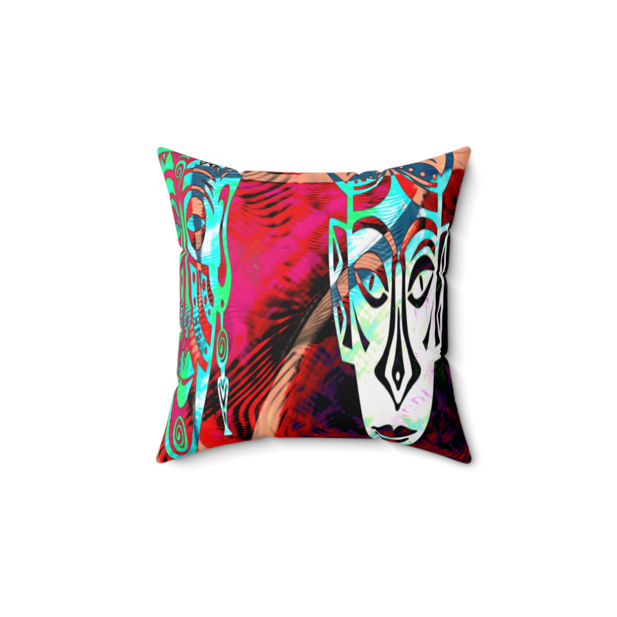 MULTI MASKS Spun Polyester Square Pillow