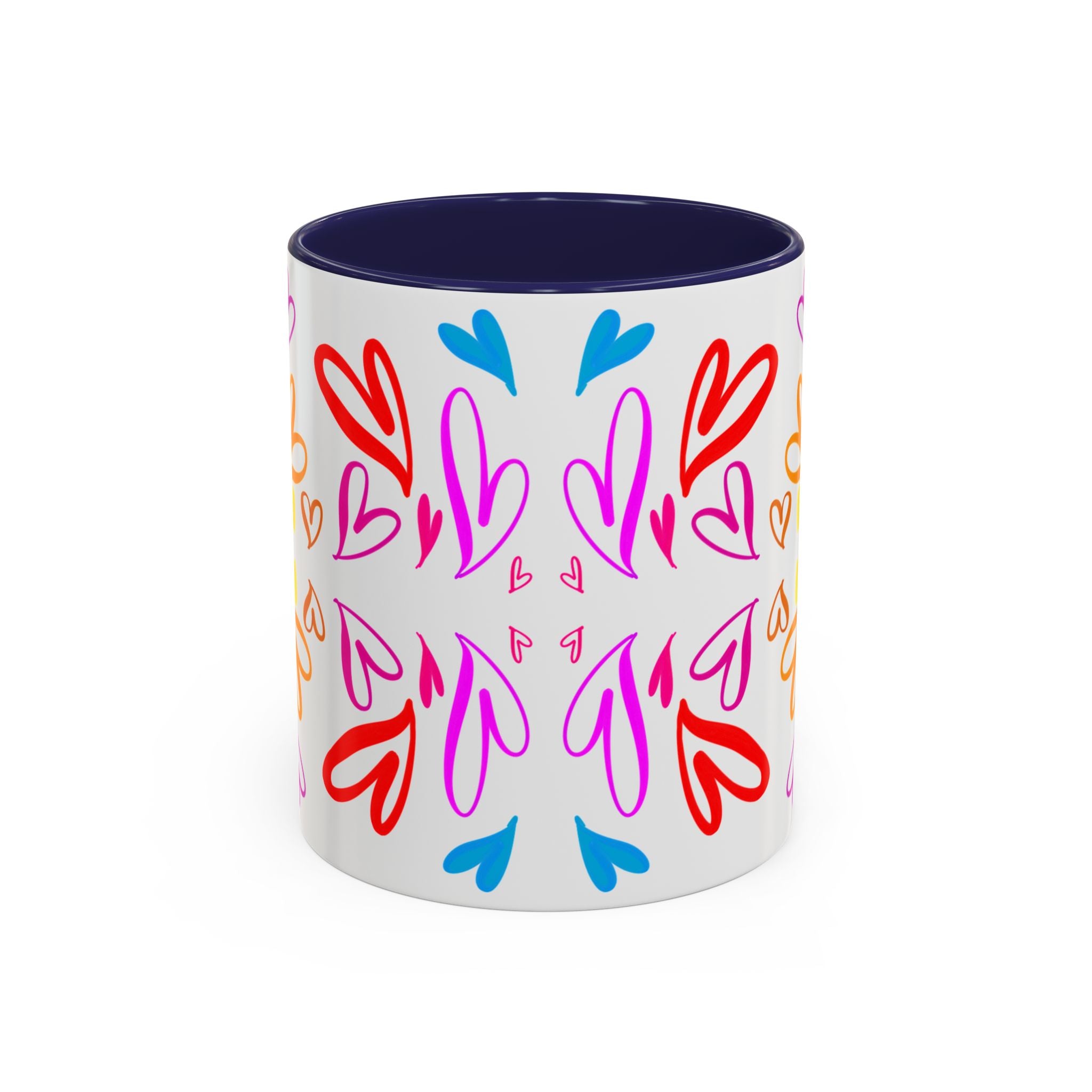 Colorful Heart Accent Coffee Mug | Perfect Gift for Valentine’s Day, Birthdays, Love Notes, and Cozy Mornings