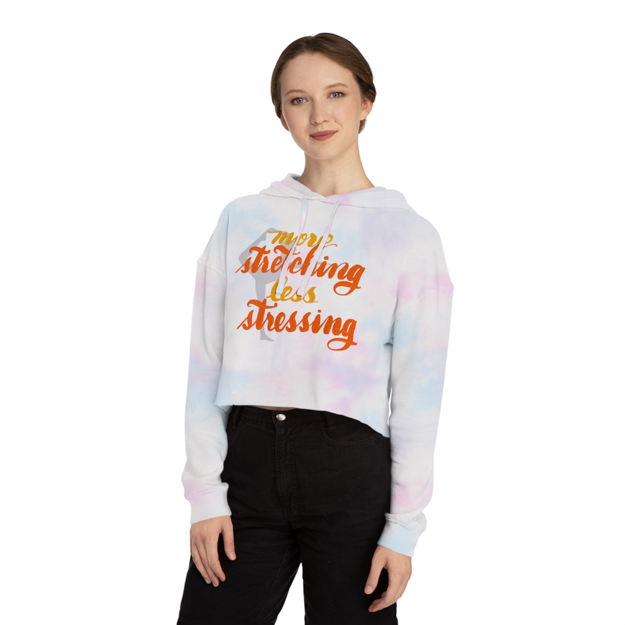 More Stretching, Less Stressing Cropped Hoodie for Women