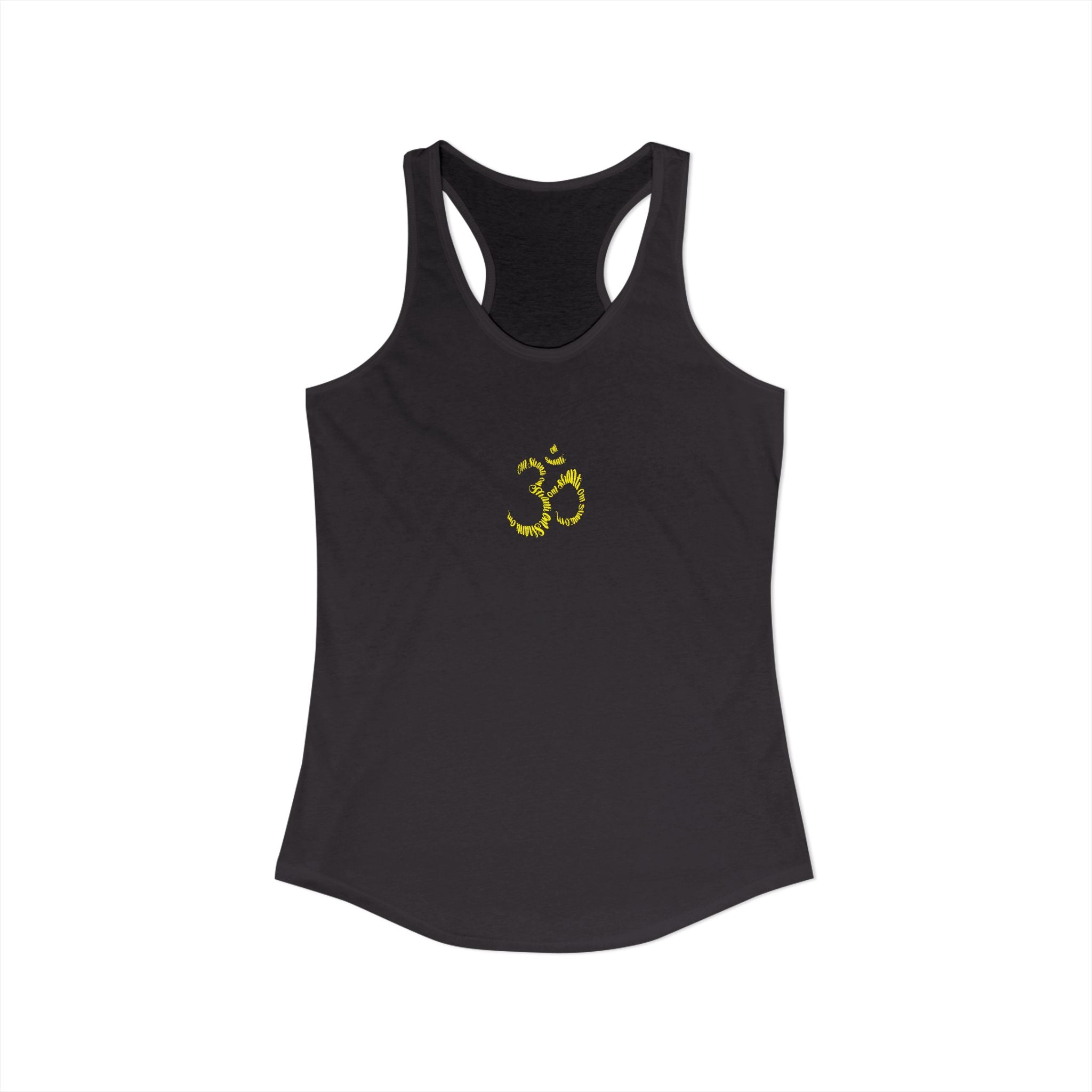 Om Shanti Hand-Drawn Calligraphy Yoga Racerback Tank
