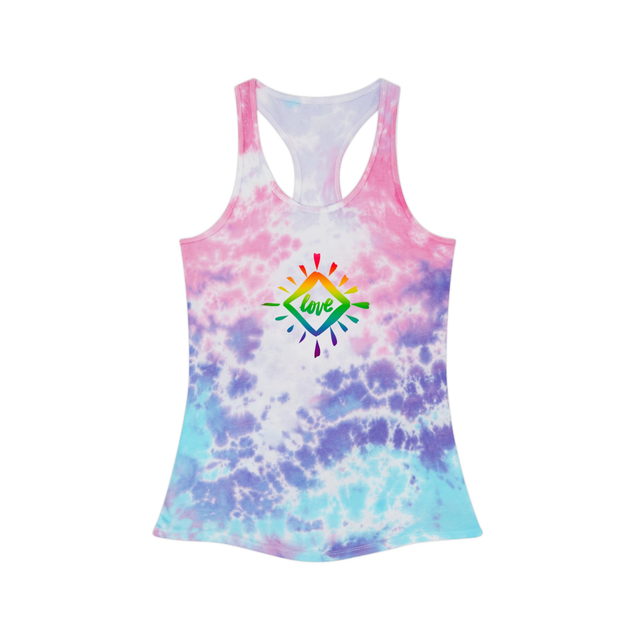 YOGA LOVE Tie Dye Racerback Tank Top