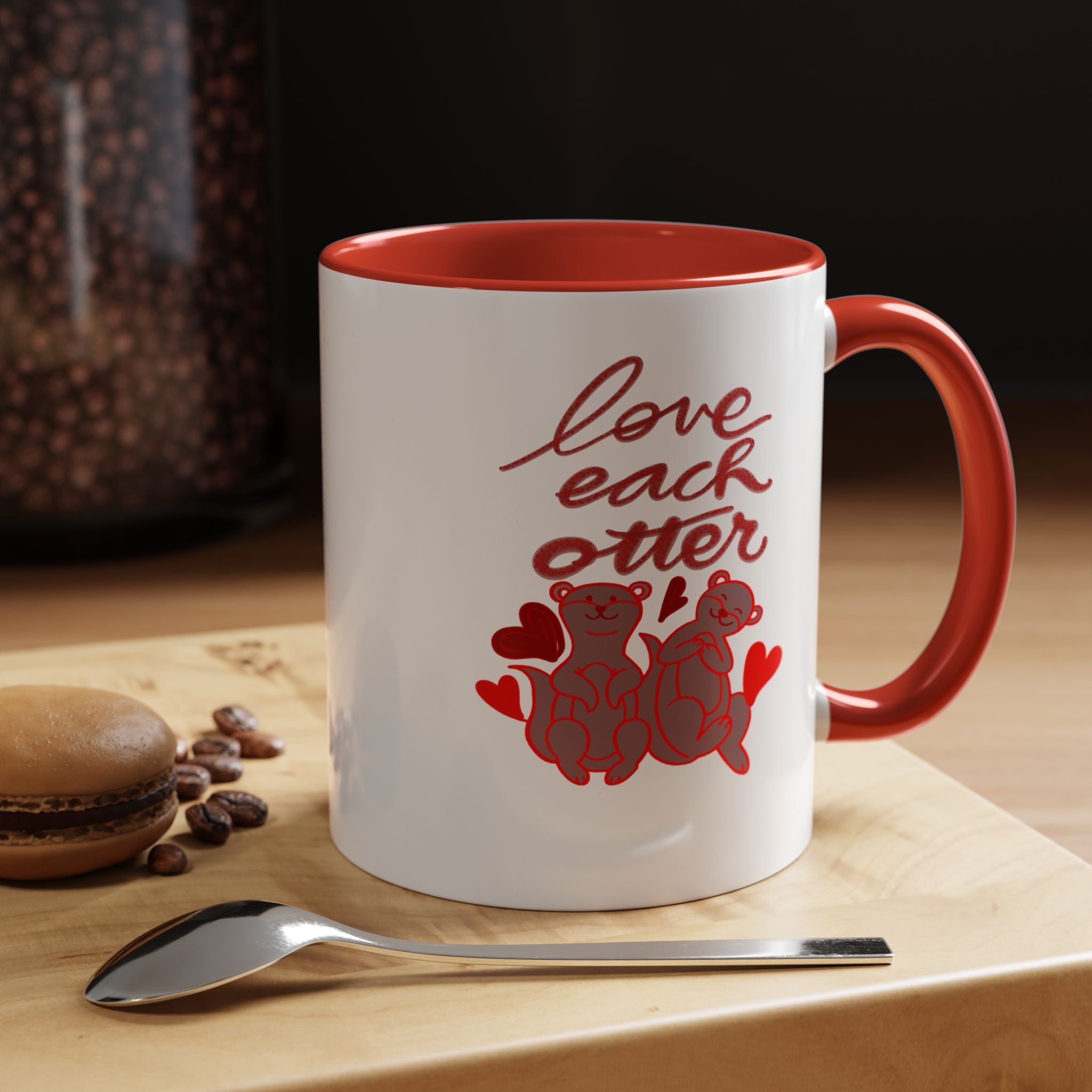 Love Each Otter Coffee Mug — Cute Valentine’s Day Accent Mug (11 oz)