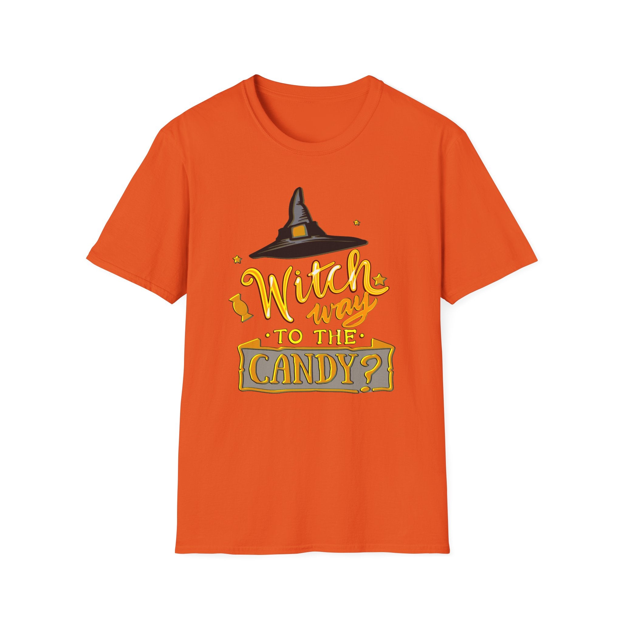 WITCH WAY TO THE CANDY? HALLOWEEN Softstyle T-Shirt