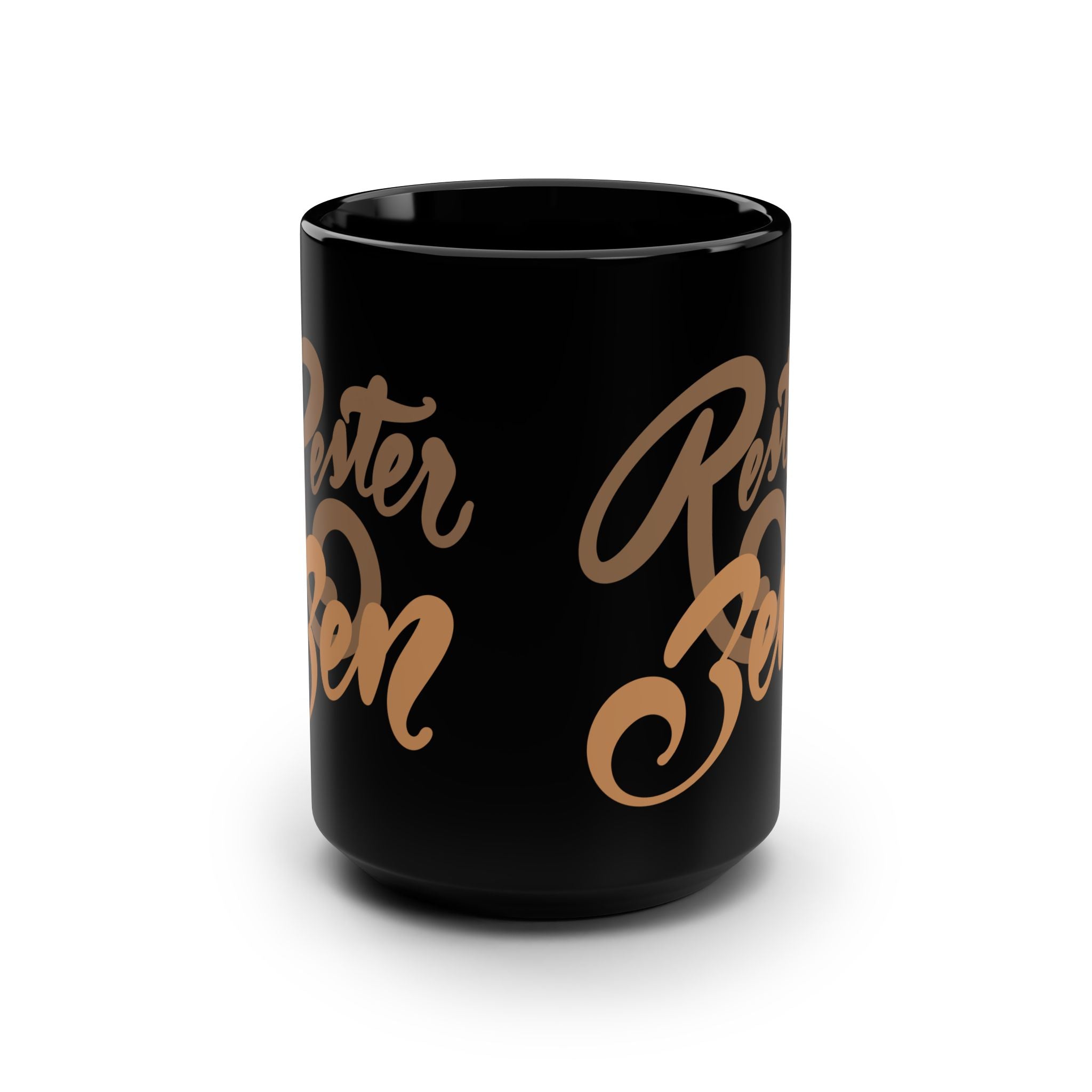 RESTER ZEN Black Mug, 15oz