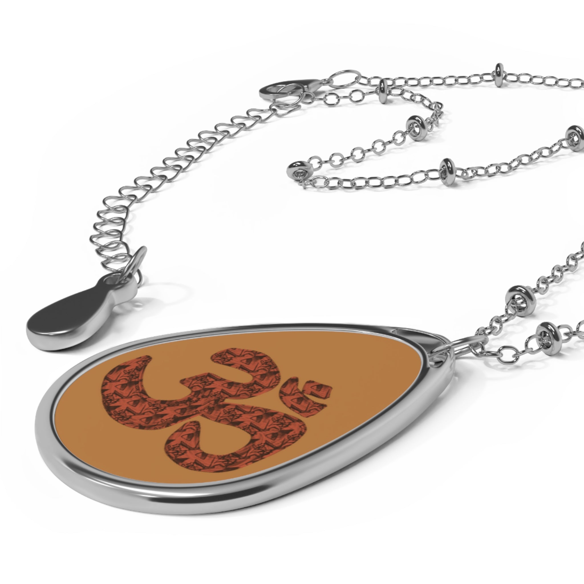 OM Oval Necklace - Teardrop Pendant for Mindfulness and Style