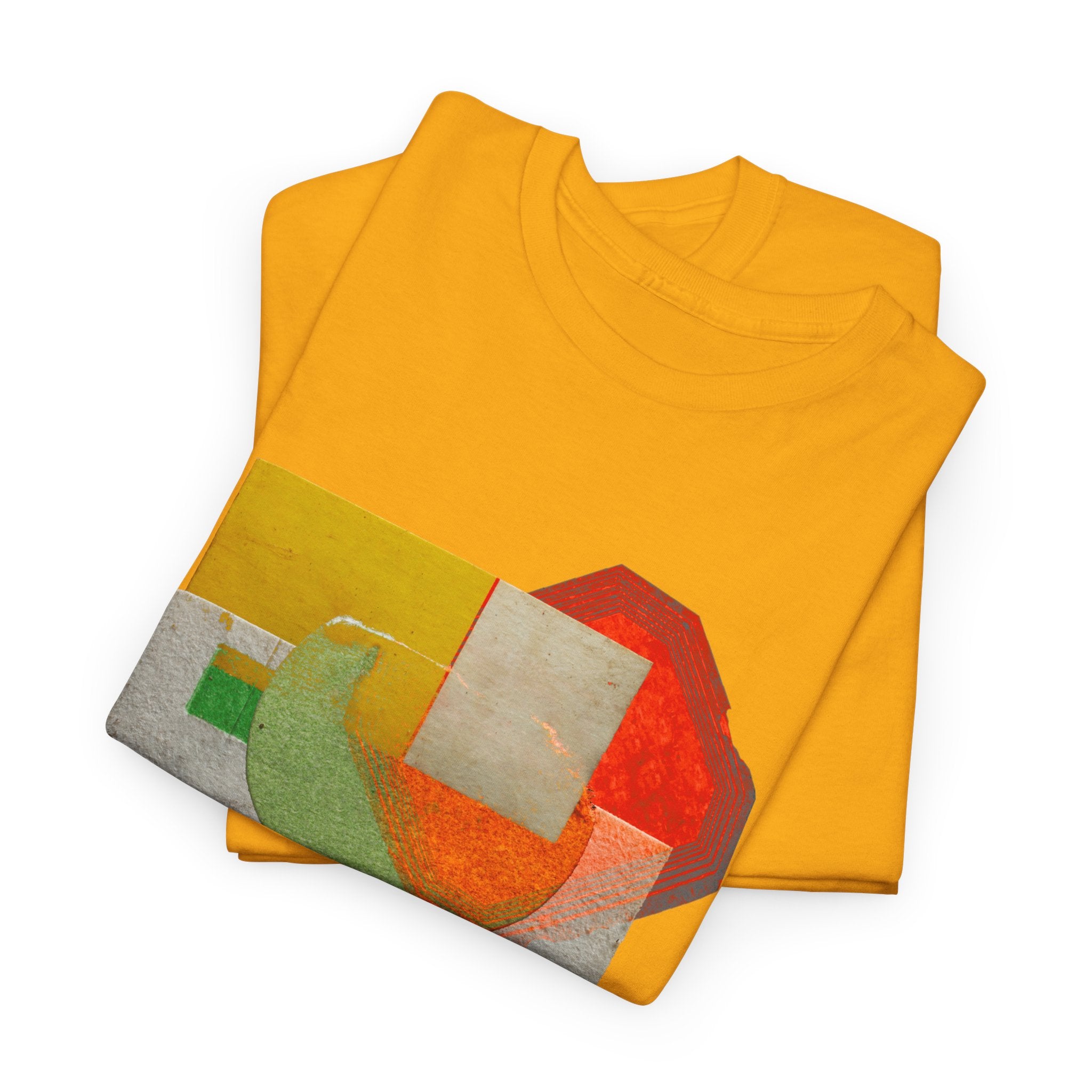 Modern Geometric Unisex Heavy Cotton Tee - Unique Artistic T-Shirt