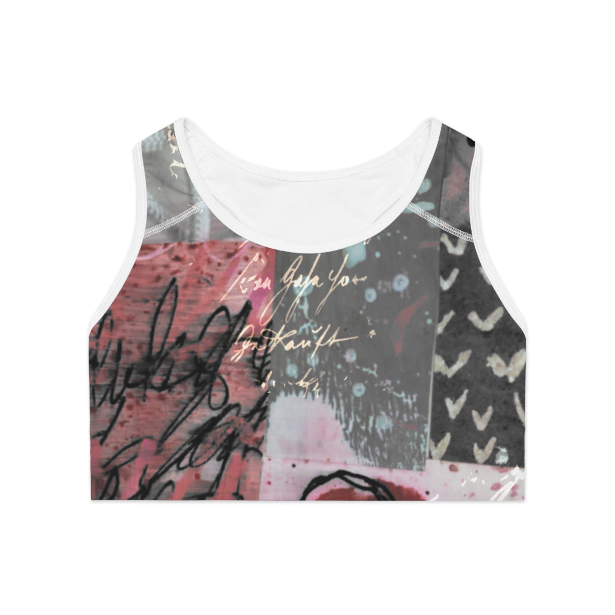 Artistic Sports Bra with Inspirational Quotes