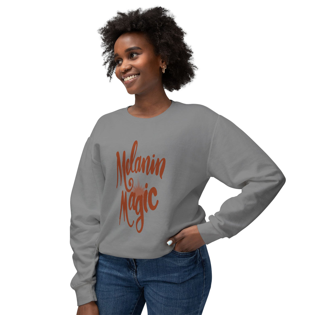Melanin Magic Crewneck Sweatshirt — Comfort Fit Inspirational Graphic