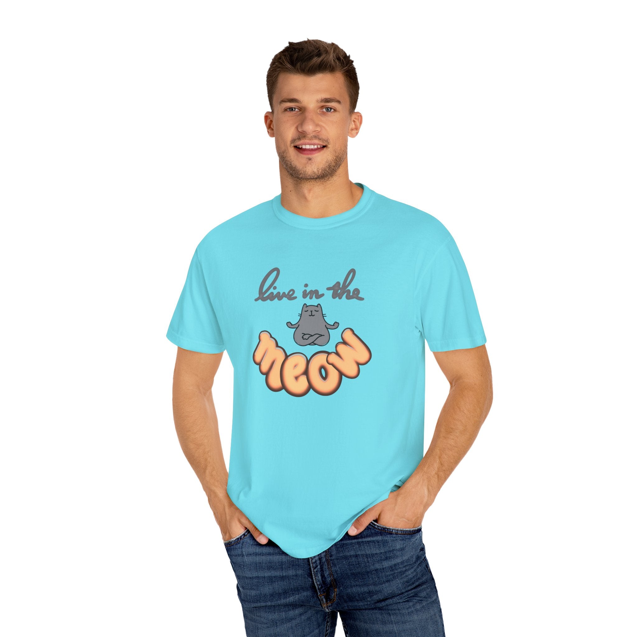 LIVE IN THE MEOW Unisex Garment-Dyed T-shirt