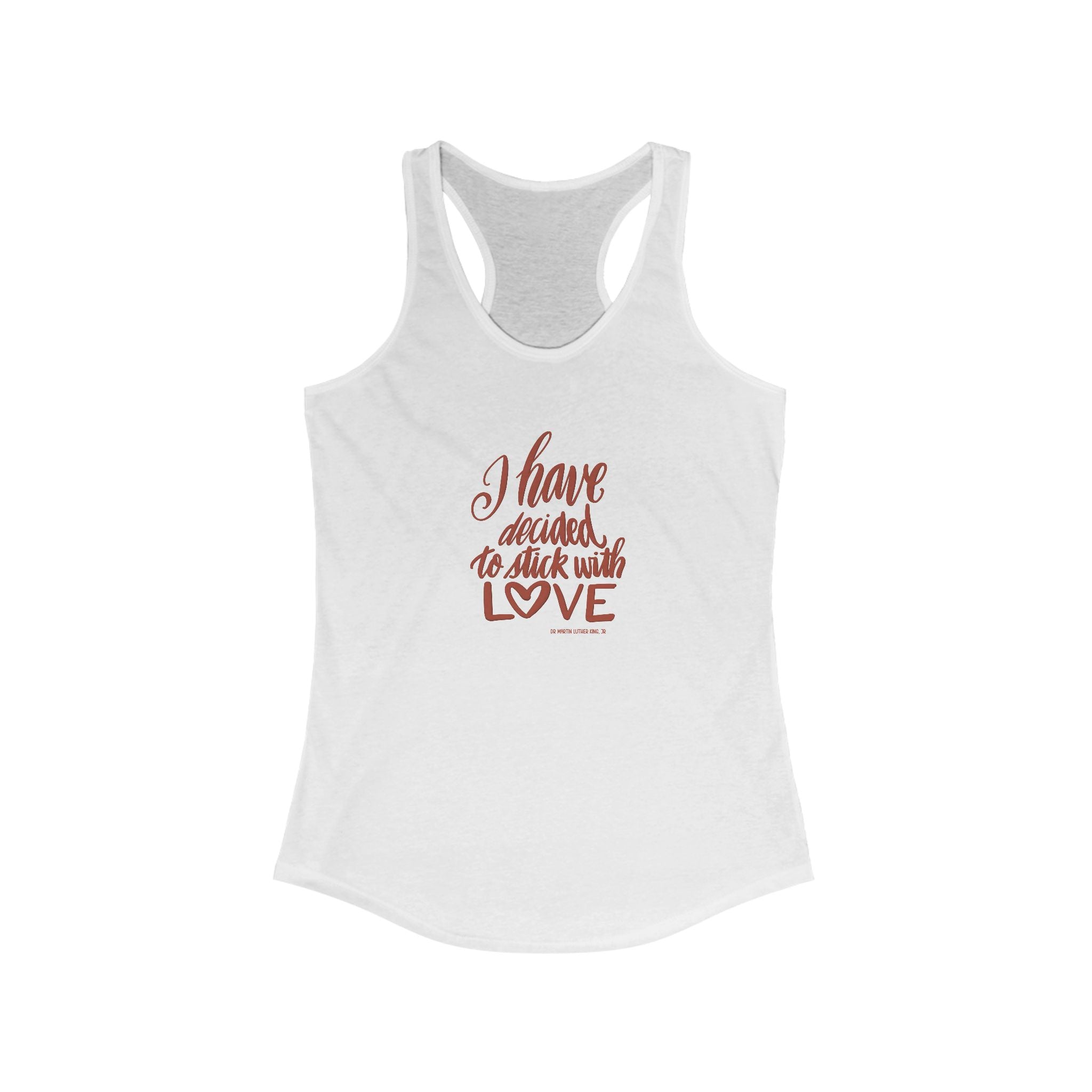 Love-Centric MLK quote Women's Racerback Tank – Perfect for Fitness & Casual Wear