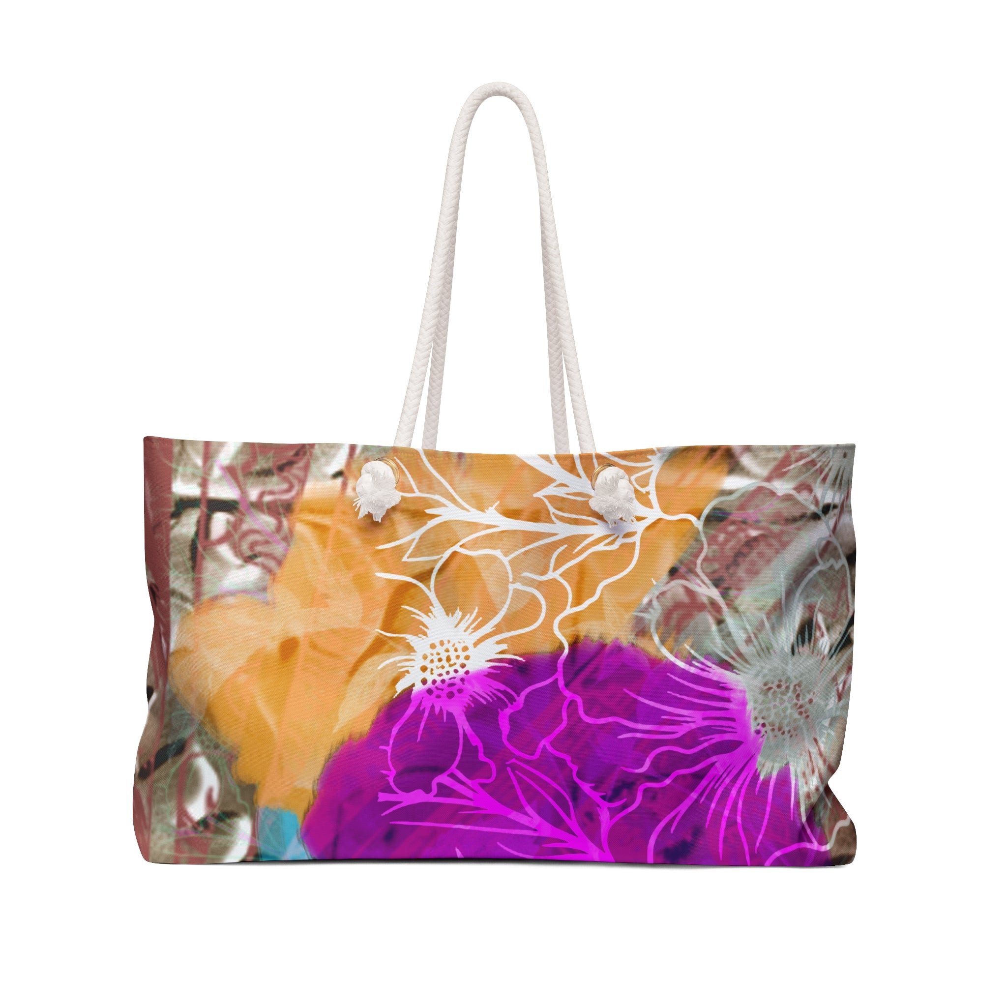 Vibrant Floral Weekender Bag - Perfect for Travel & Beach Days