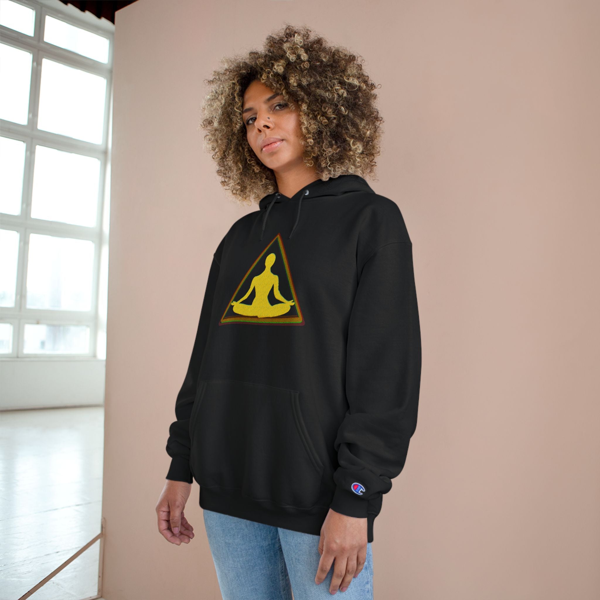 Mindfulness Hand-Drawn Champion Hoodie - Cozy Meditation Wear