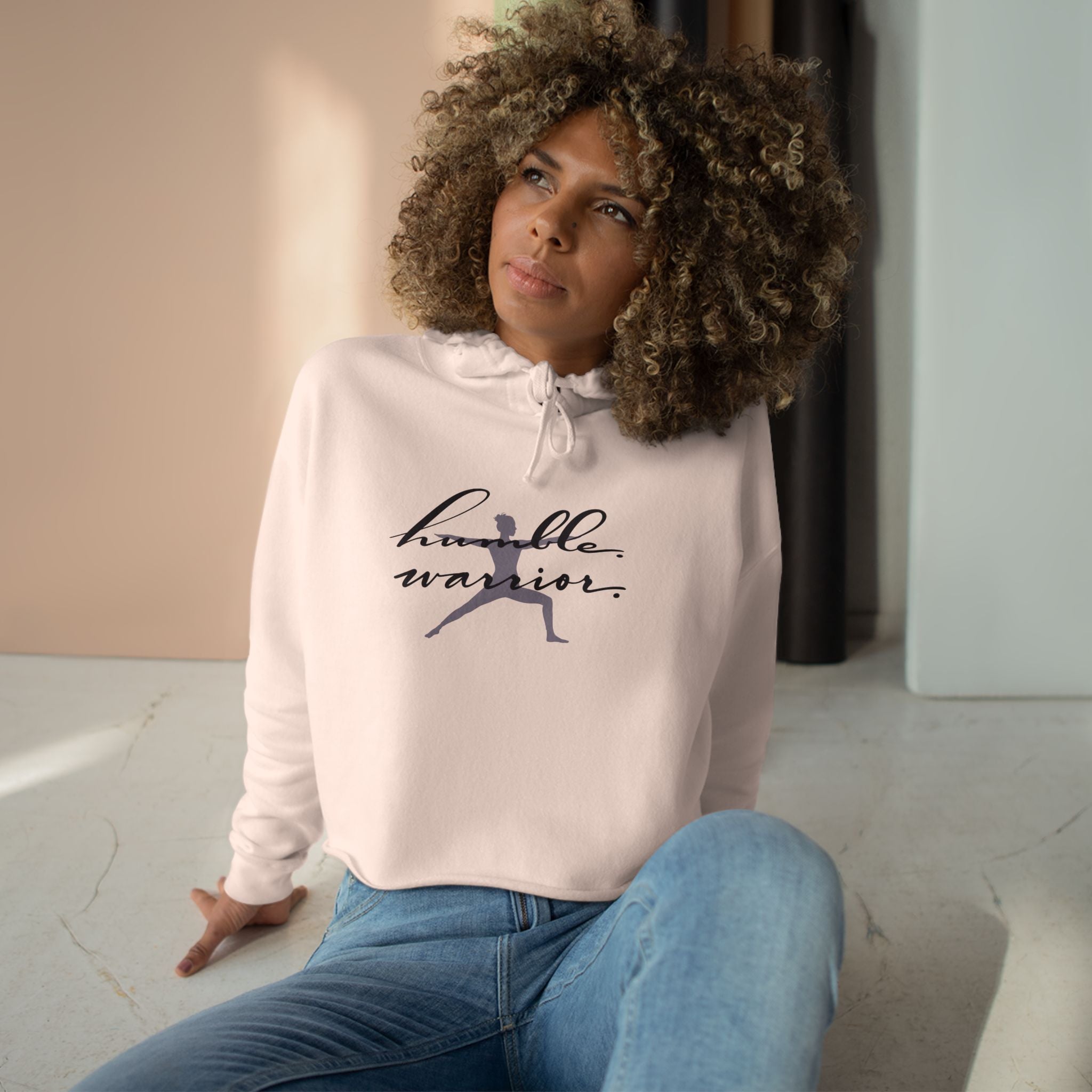 Humble Warrior Crop Hoodie - Motivational Fitness Apparel