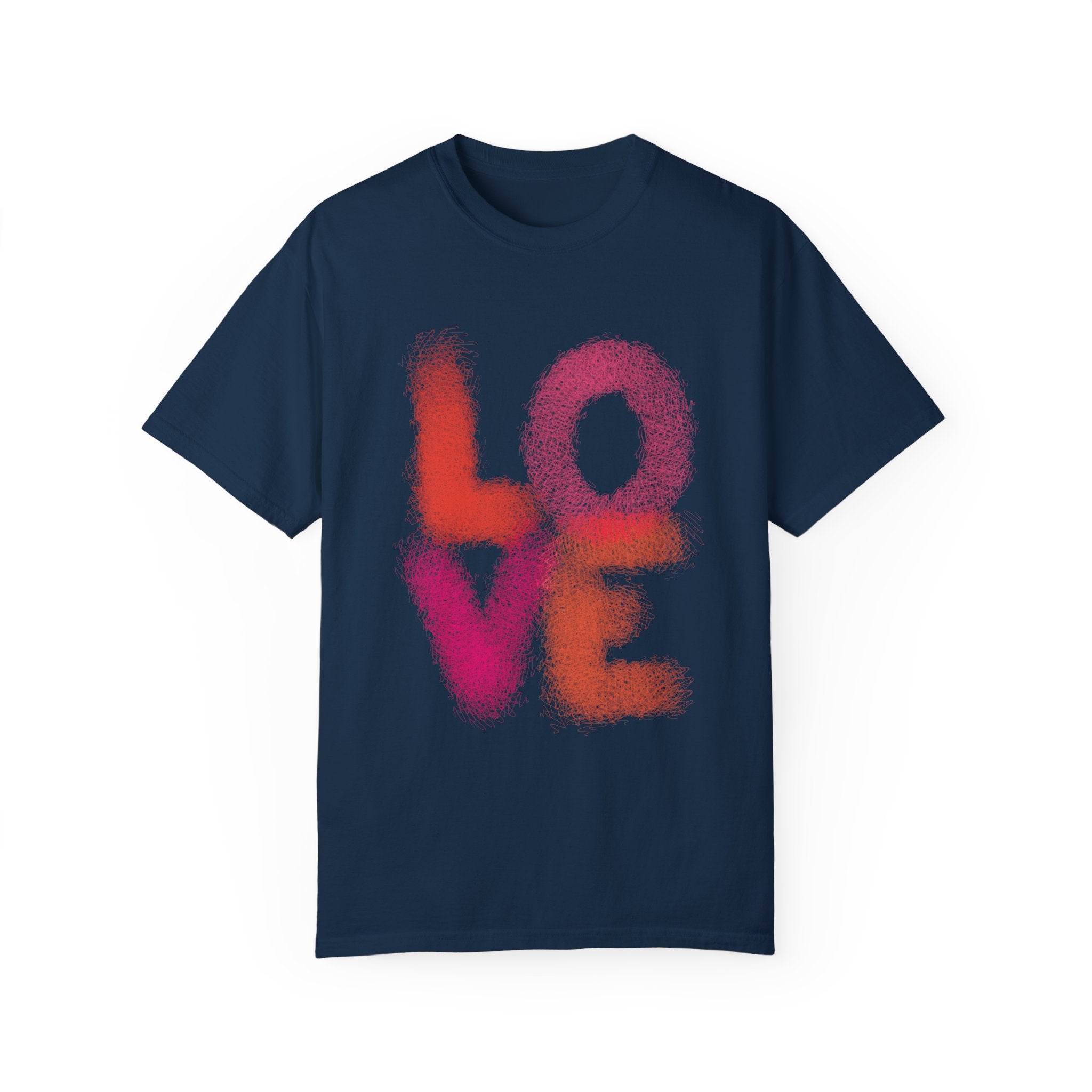 LOVE SCRIBBLES Unisex Garment-Dyed T-shirt