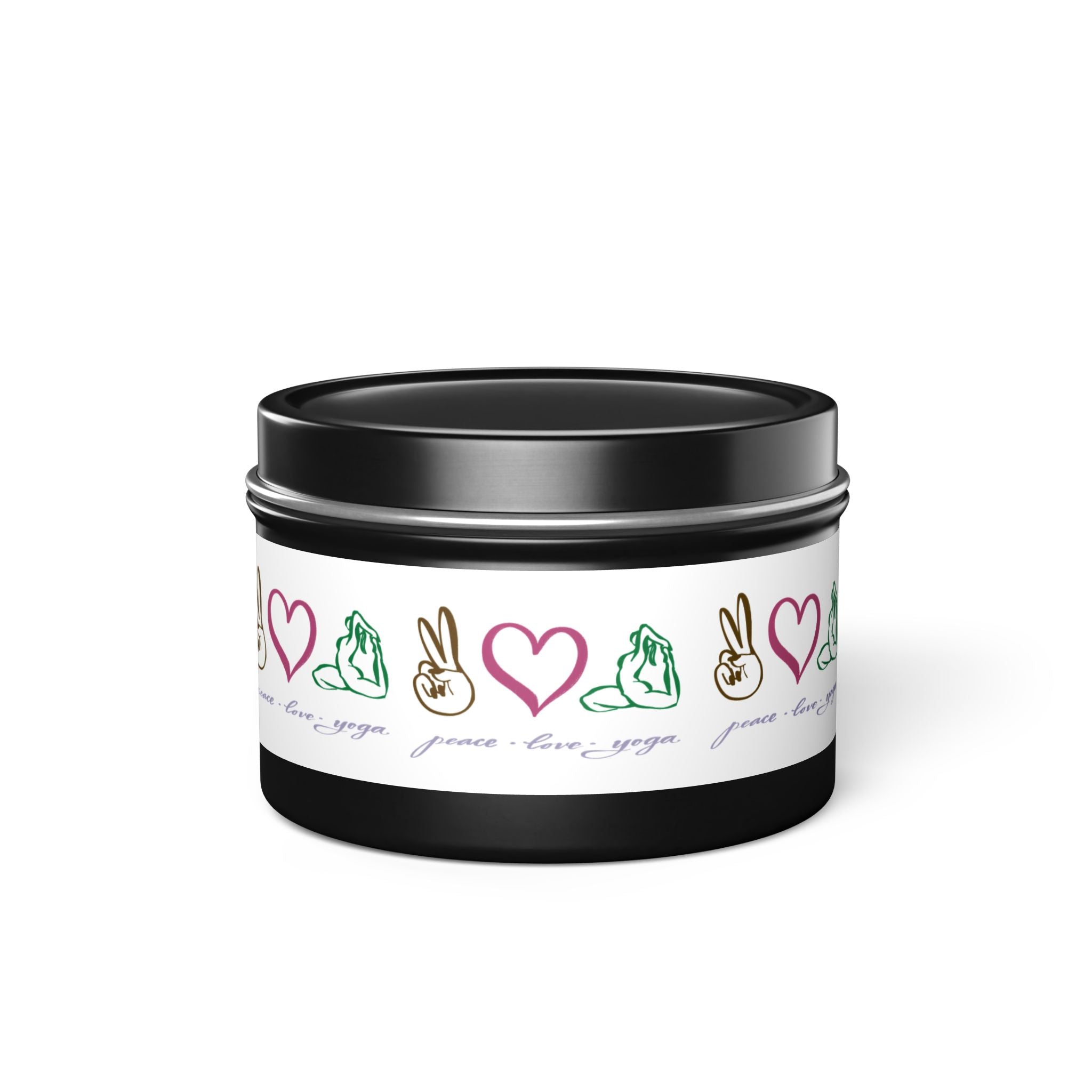 Tin Candle — Peace Love Yoga Tin Candle