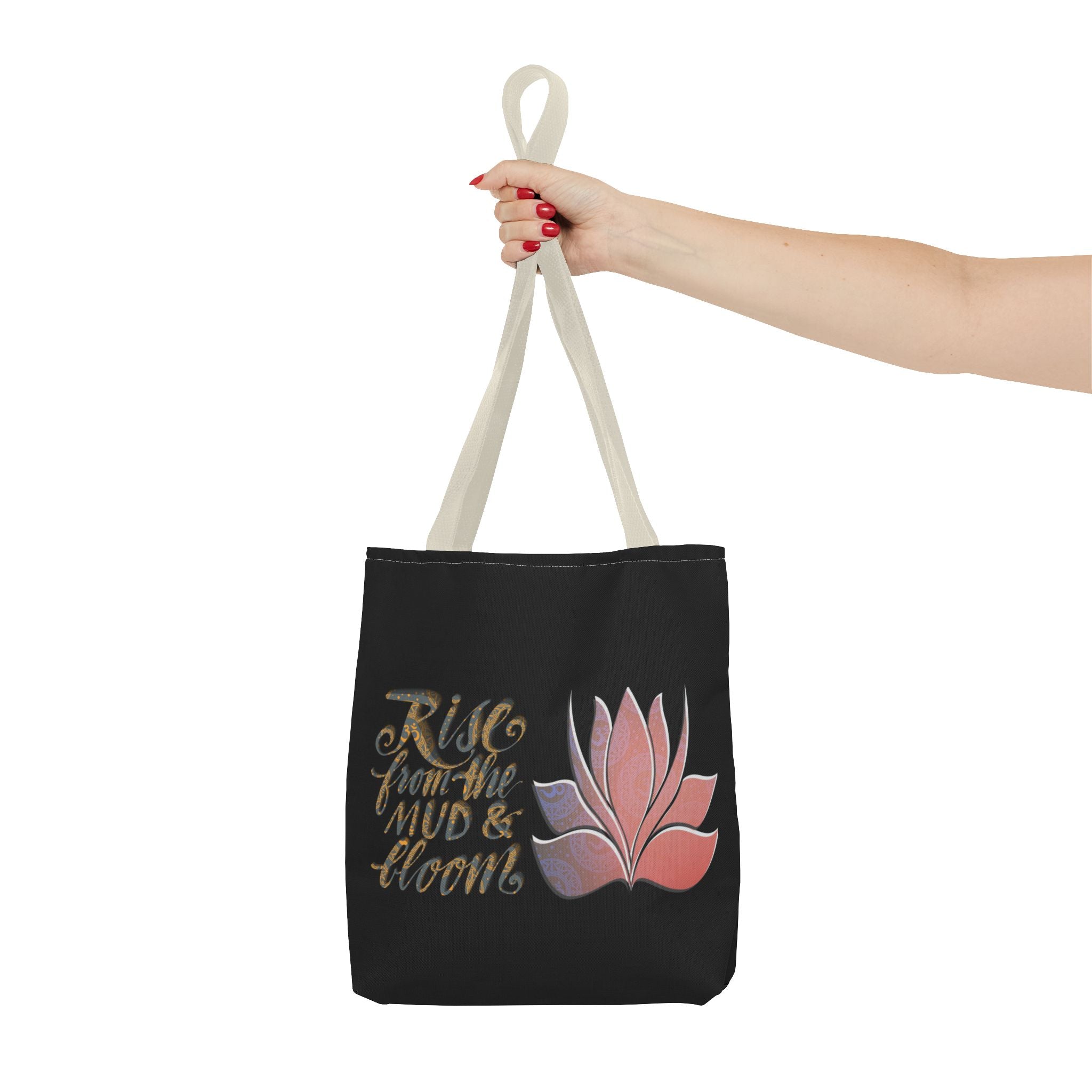 Rise from the Mud & Bloom Tote Bag – Inspirational Flower Design