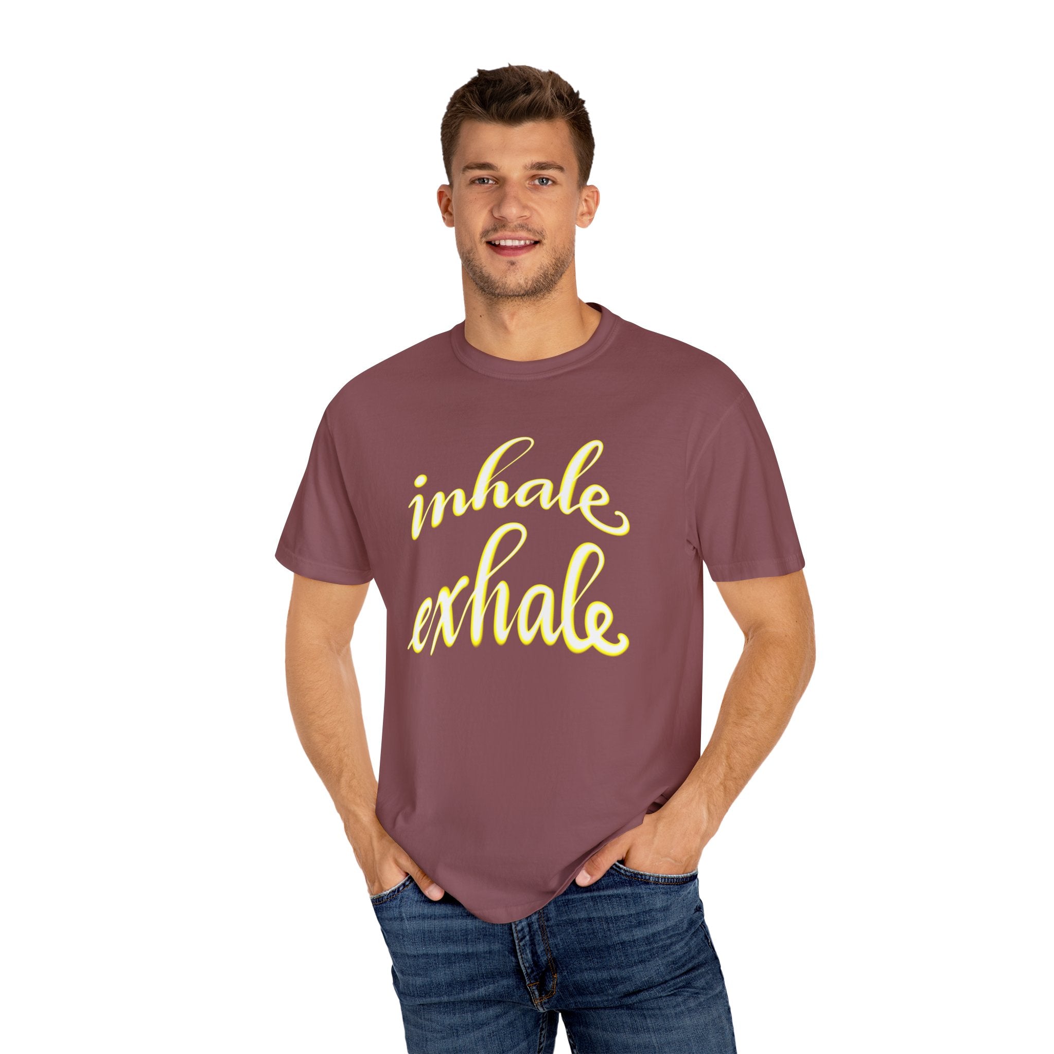 INHALE EXHALE Unisex Garment-Dyed T-shirt