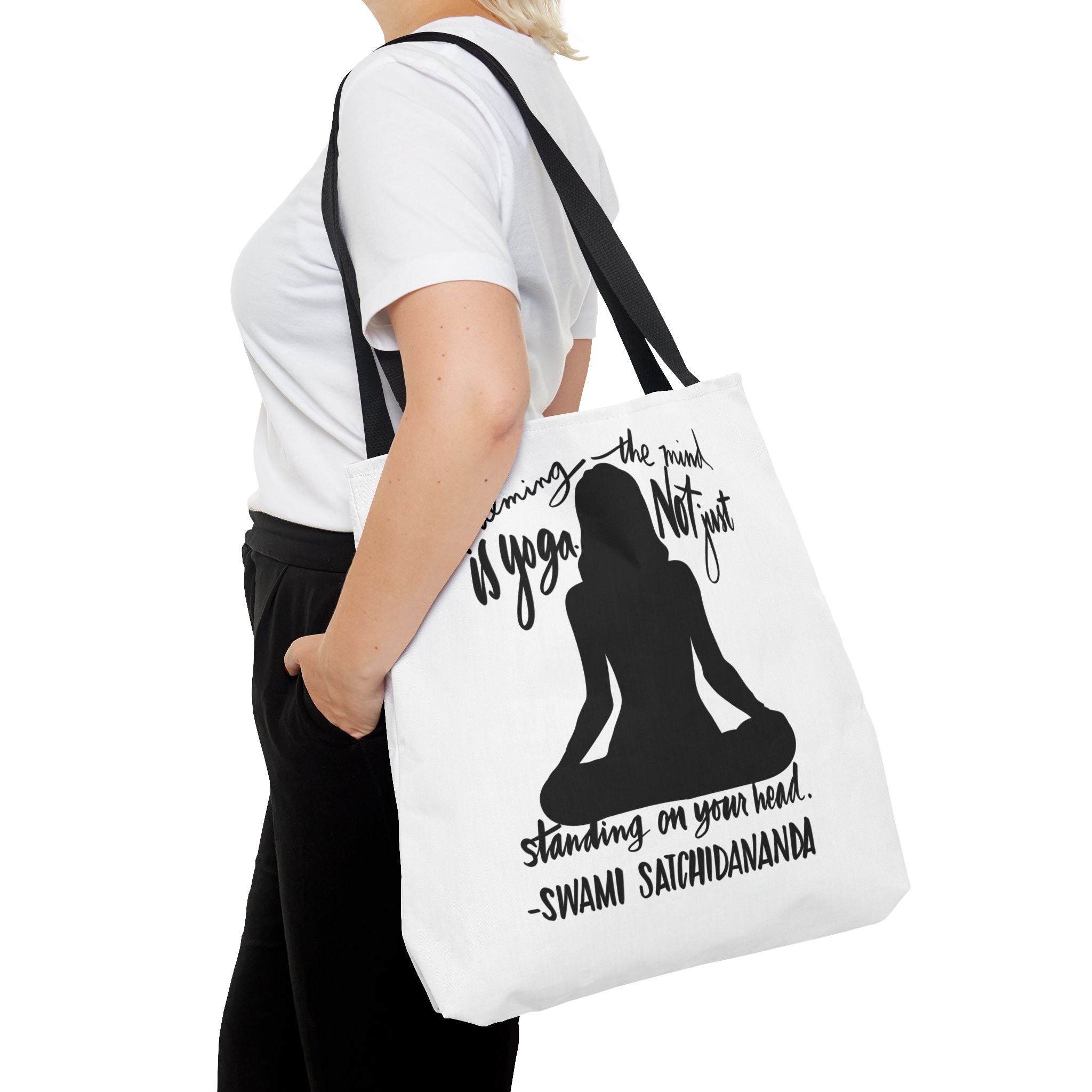 Mindful Yoga Tote Bag - Inspirational Yoga Quote, Meditation Gift, Eco-Friendly Carryall, Yoga Class Essentials, Thoughtful Gift Idea