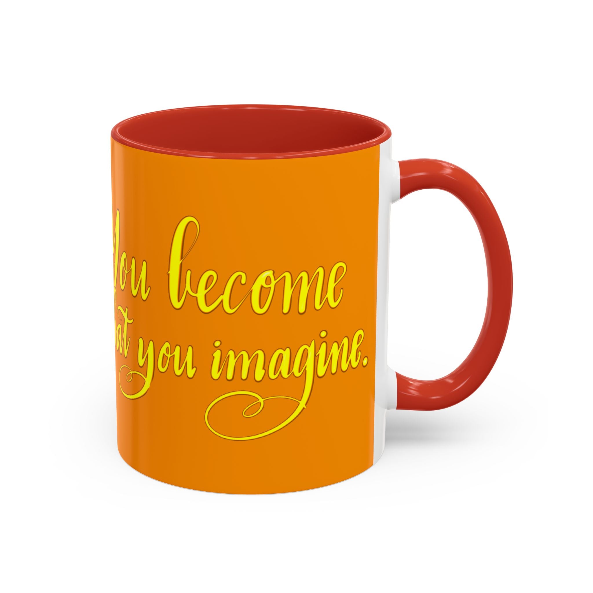 YOU BECOME WHAT YOU IMAGINE YOGA Accent Coffee Mug (11 oz)