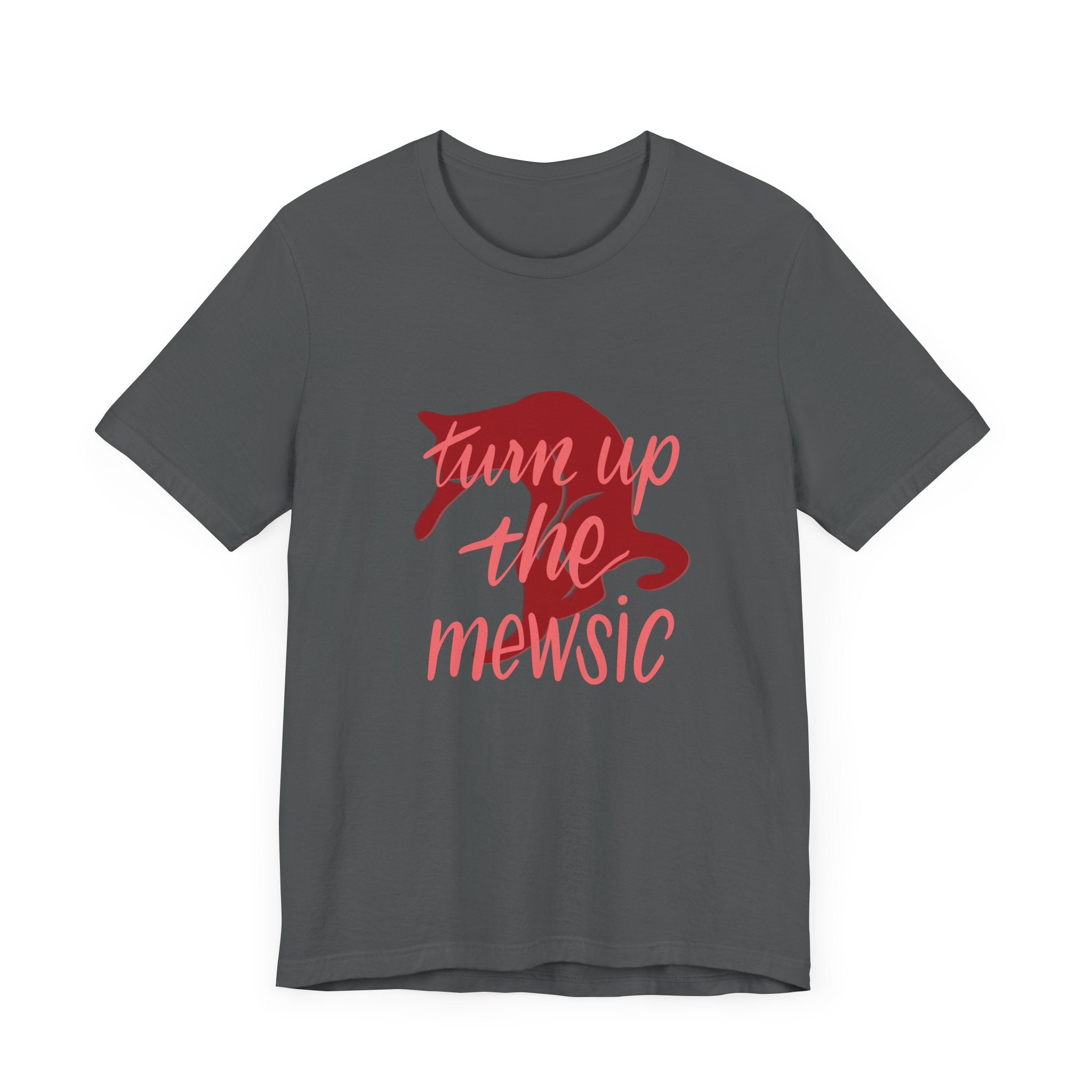Fun Music Unisex Jersey Tee - "Turn Up The Mewsic"